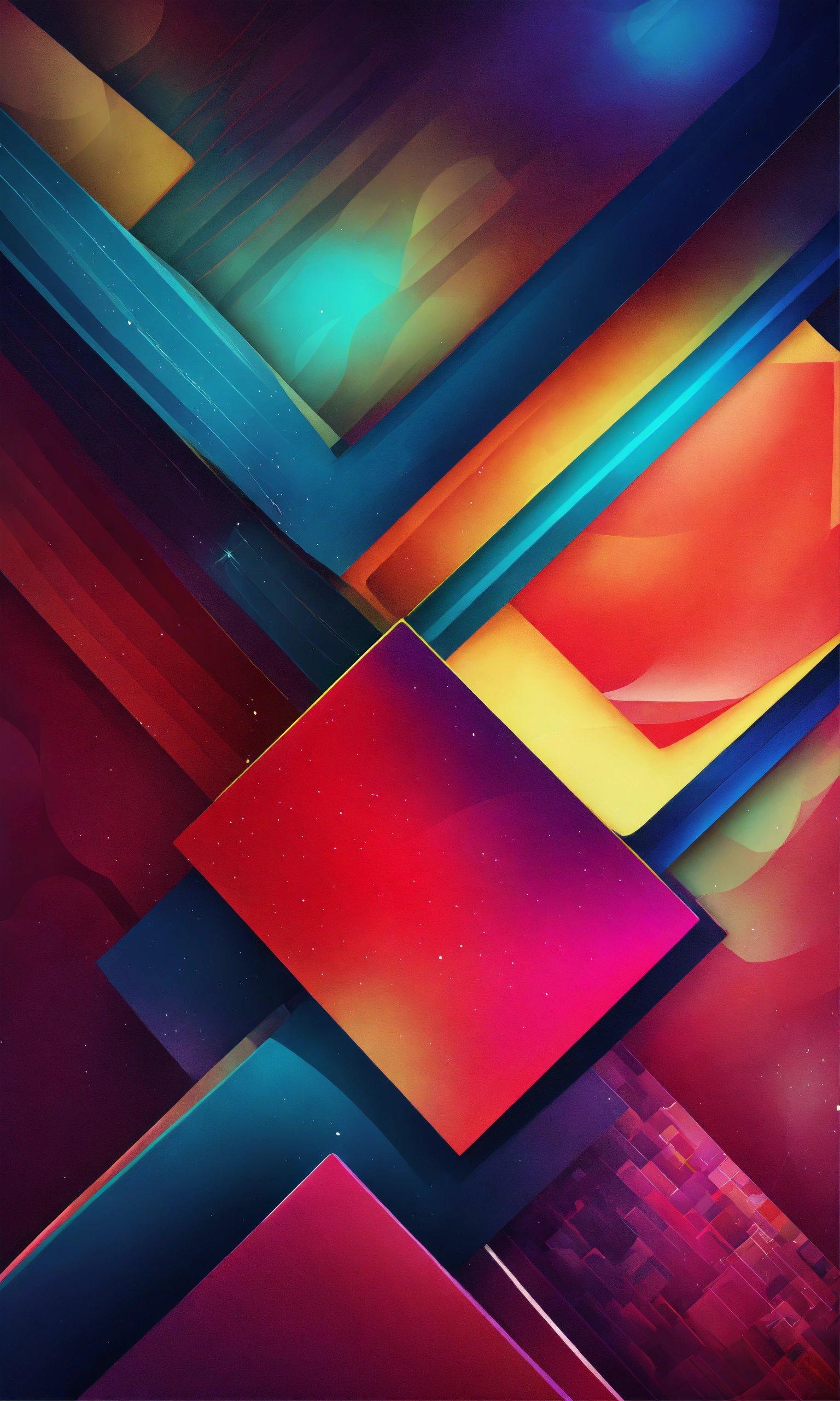 A Colorful Abstract Background With Squares And Lines