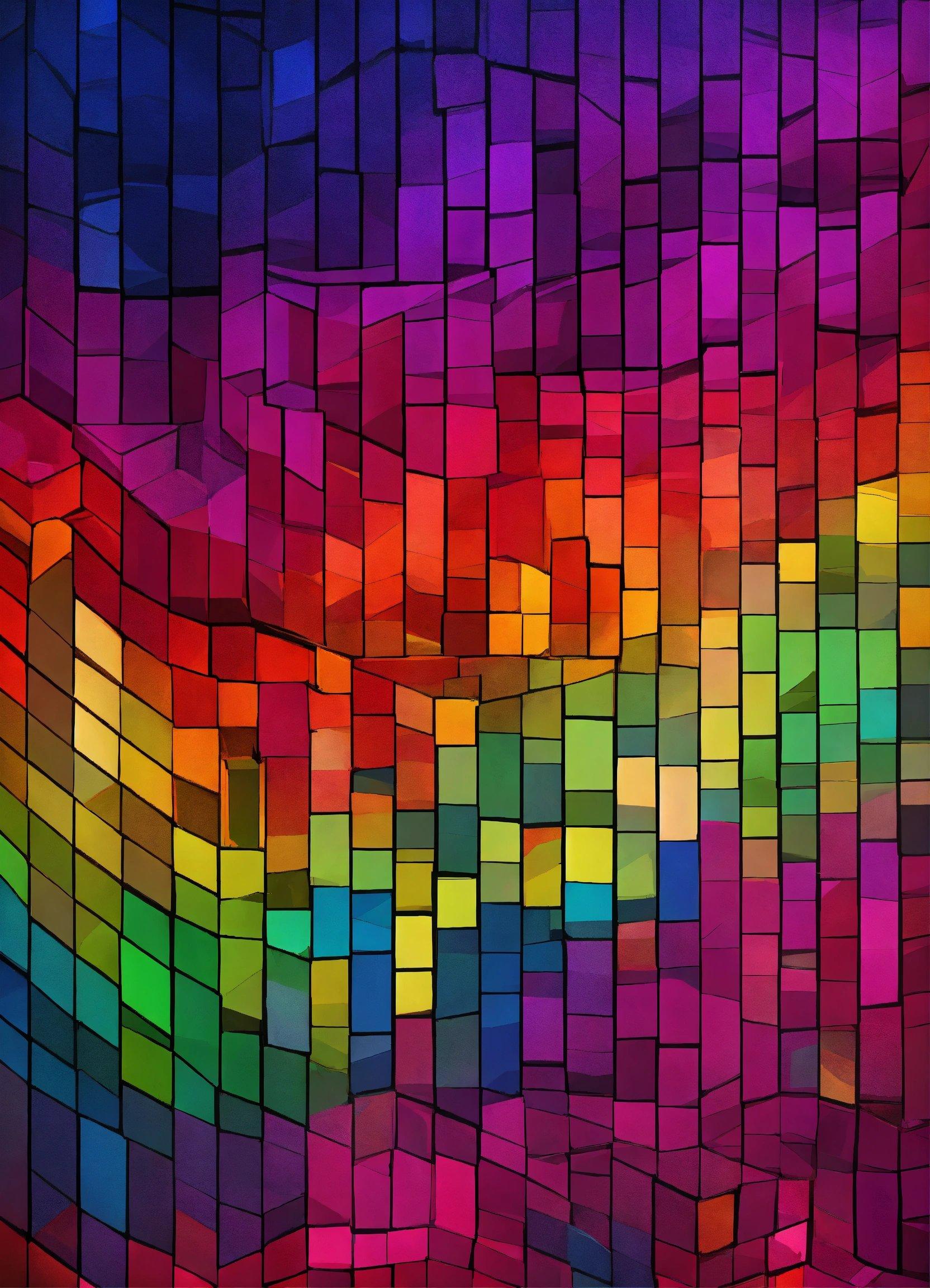 A Colorful Abstract Background With Squares Of Different Colors