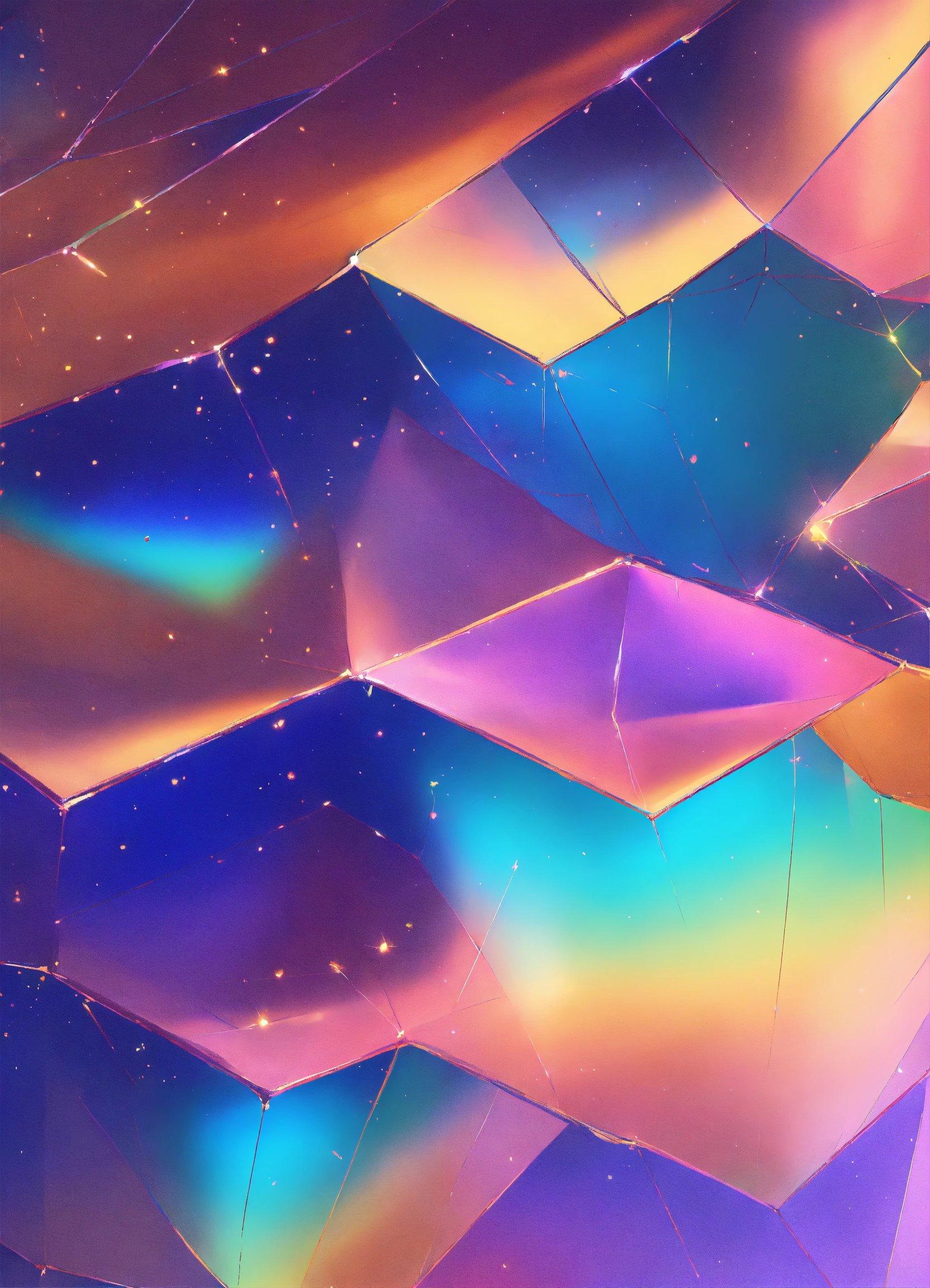 A Colorful Abstract Background With Stars And Lights