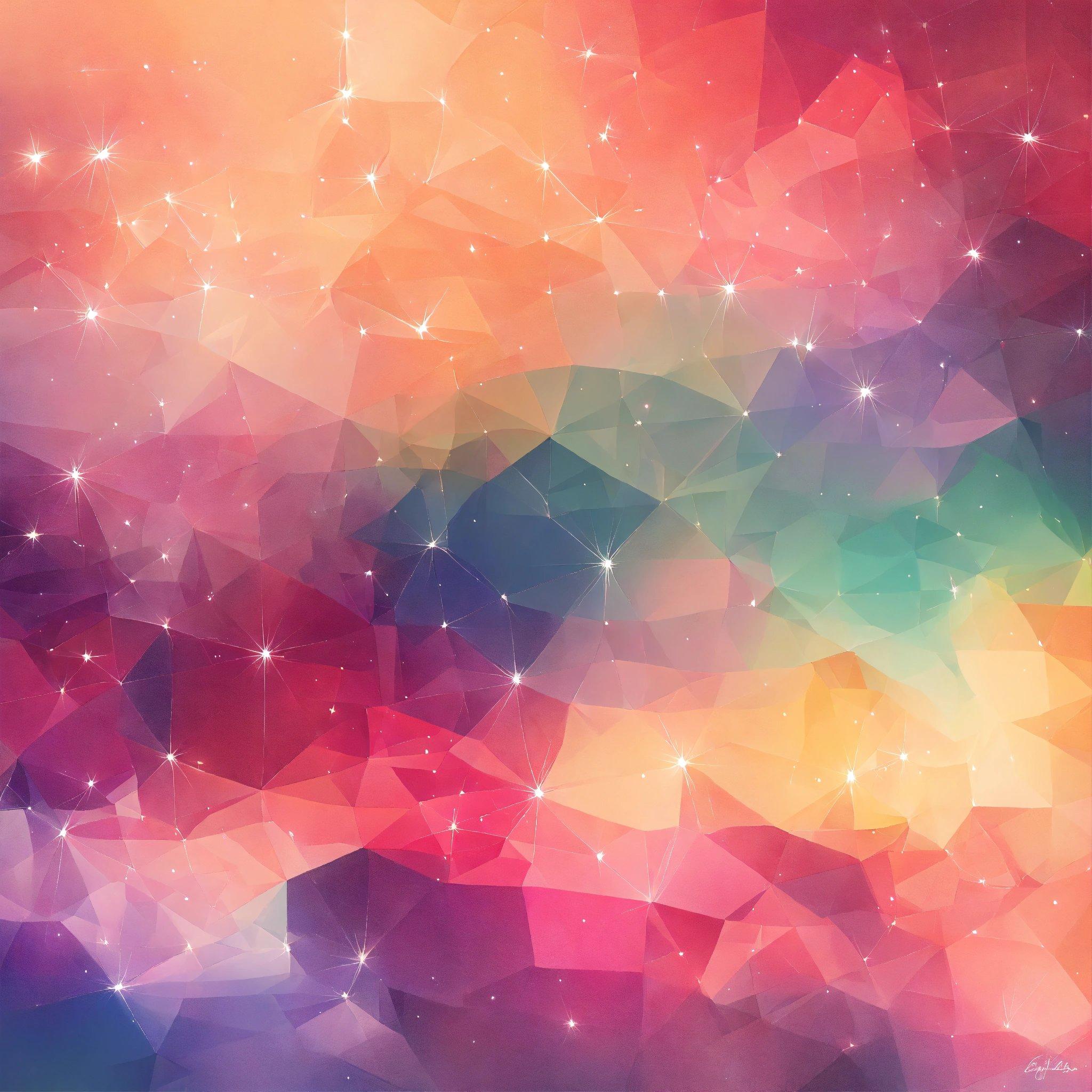 A Colorful Abstract Background With Stars In The Sky