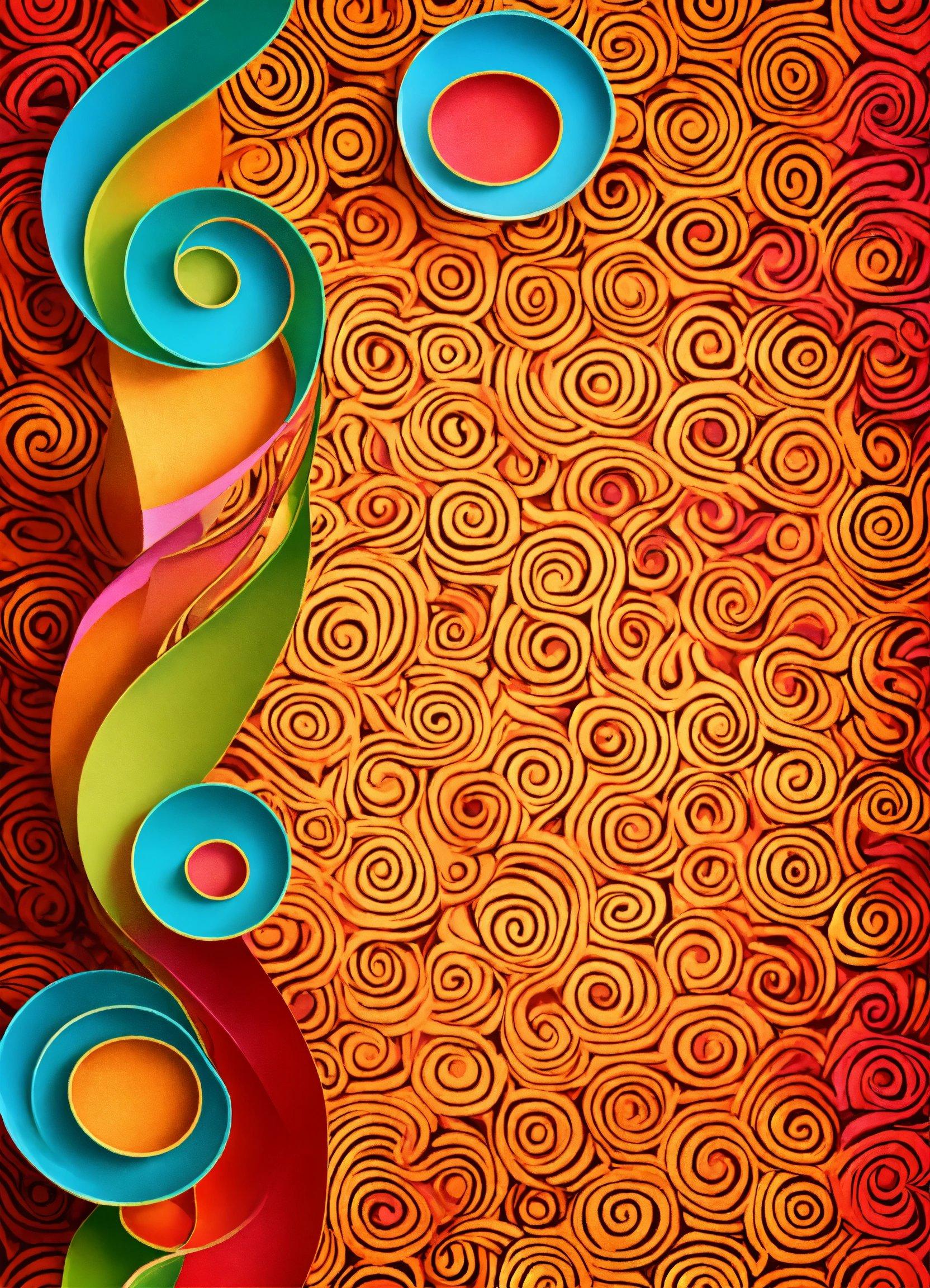 A Colorful Abstract Background With Swirls And Circles