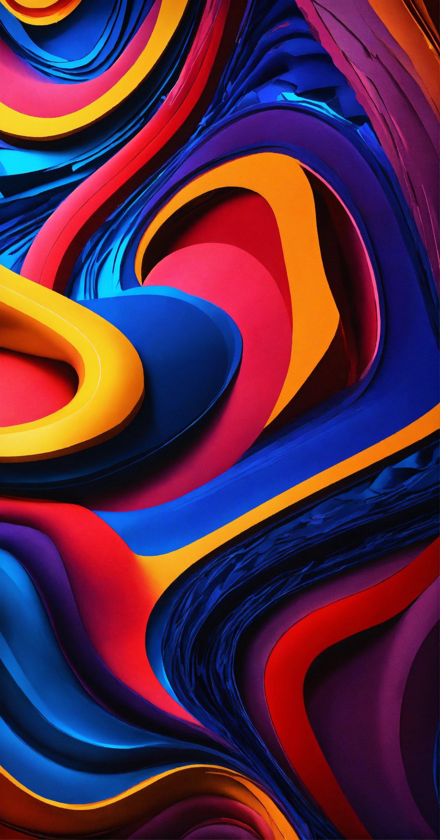 A Colorful Abstract Painting With Different Colors