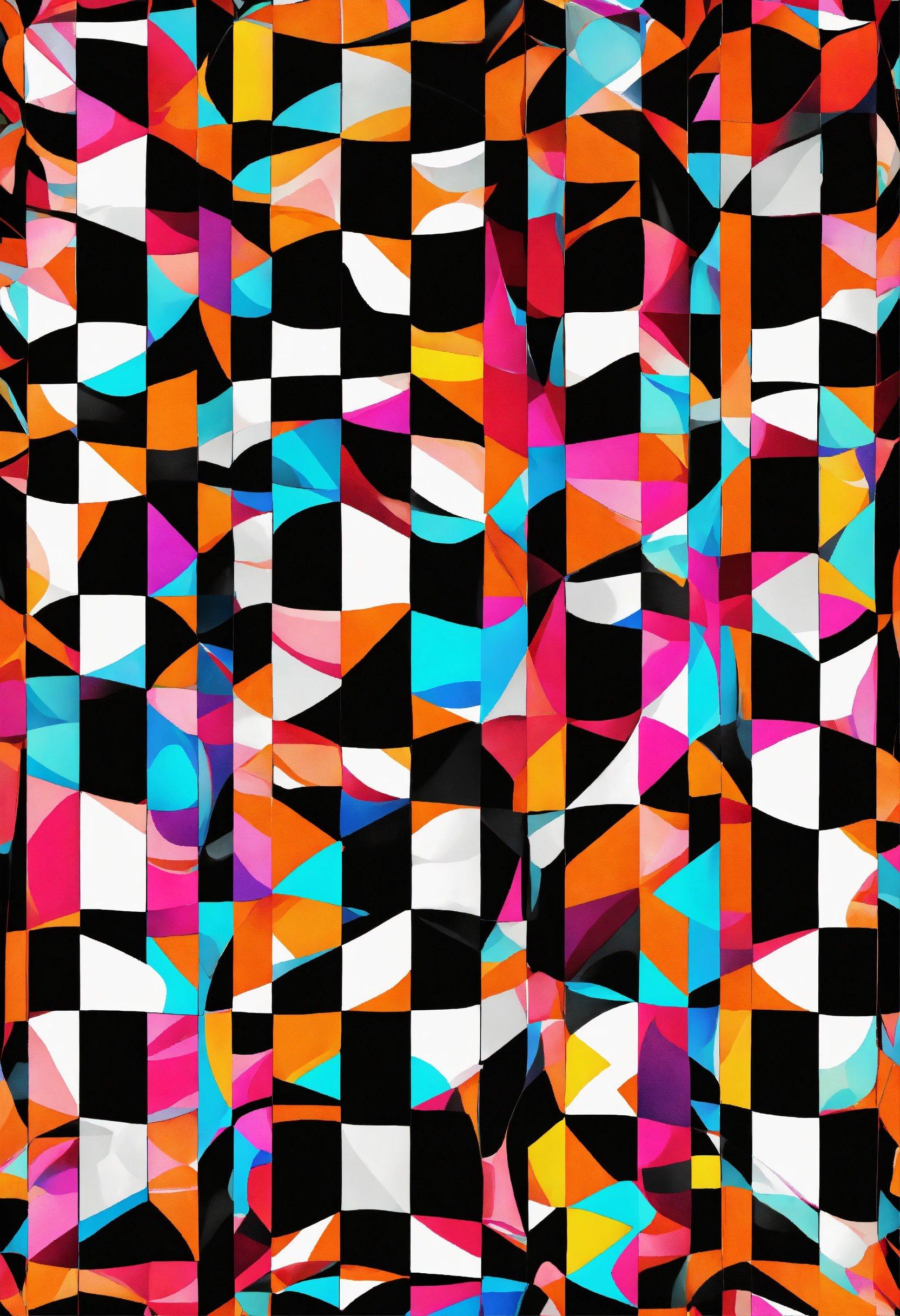 A Colorful Abstract Pattern Of Squares And Rectangles