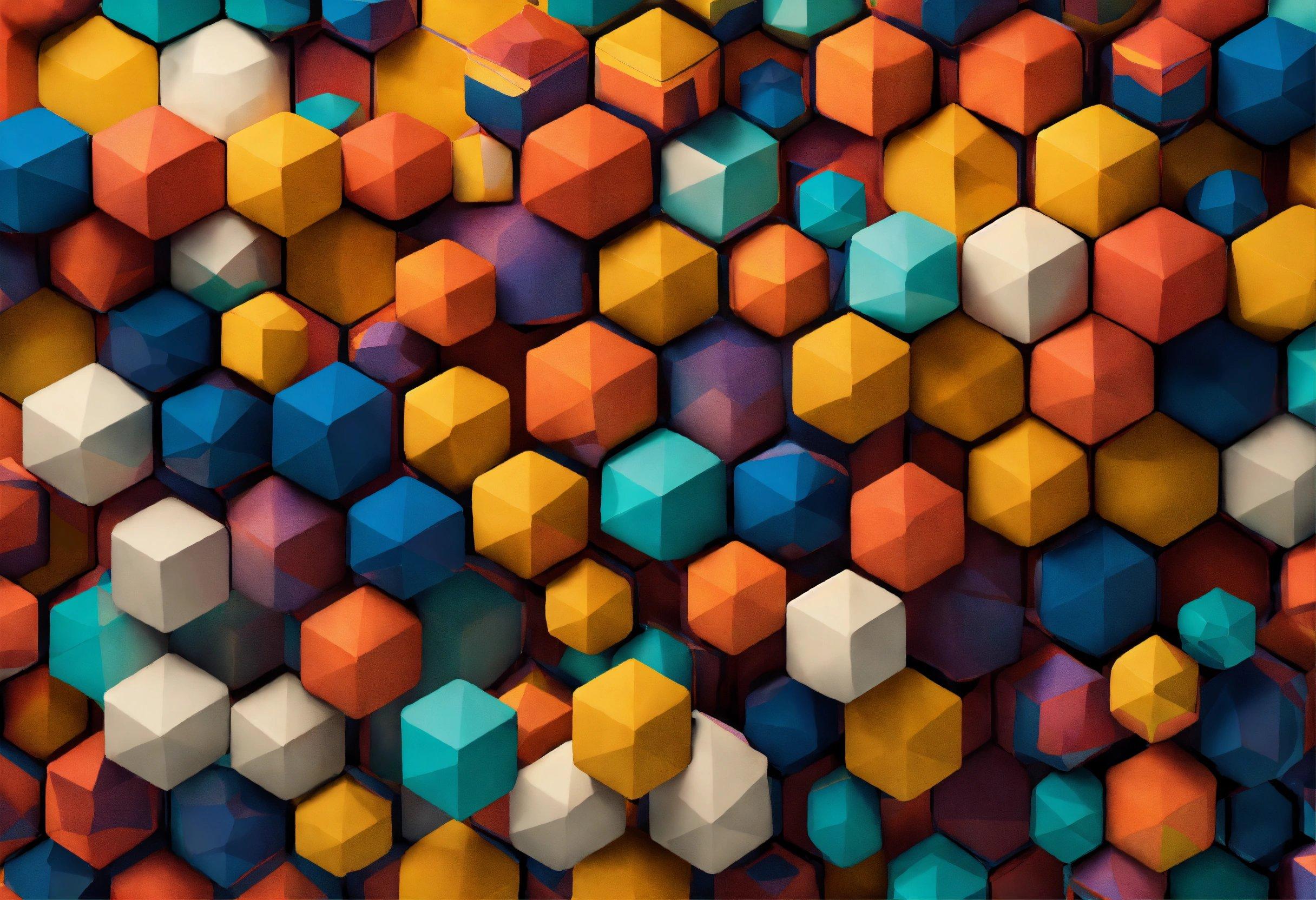 A Colorful Background Of Cubes Of Different Colors