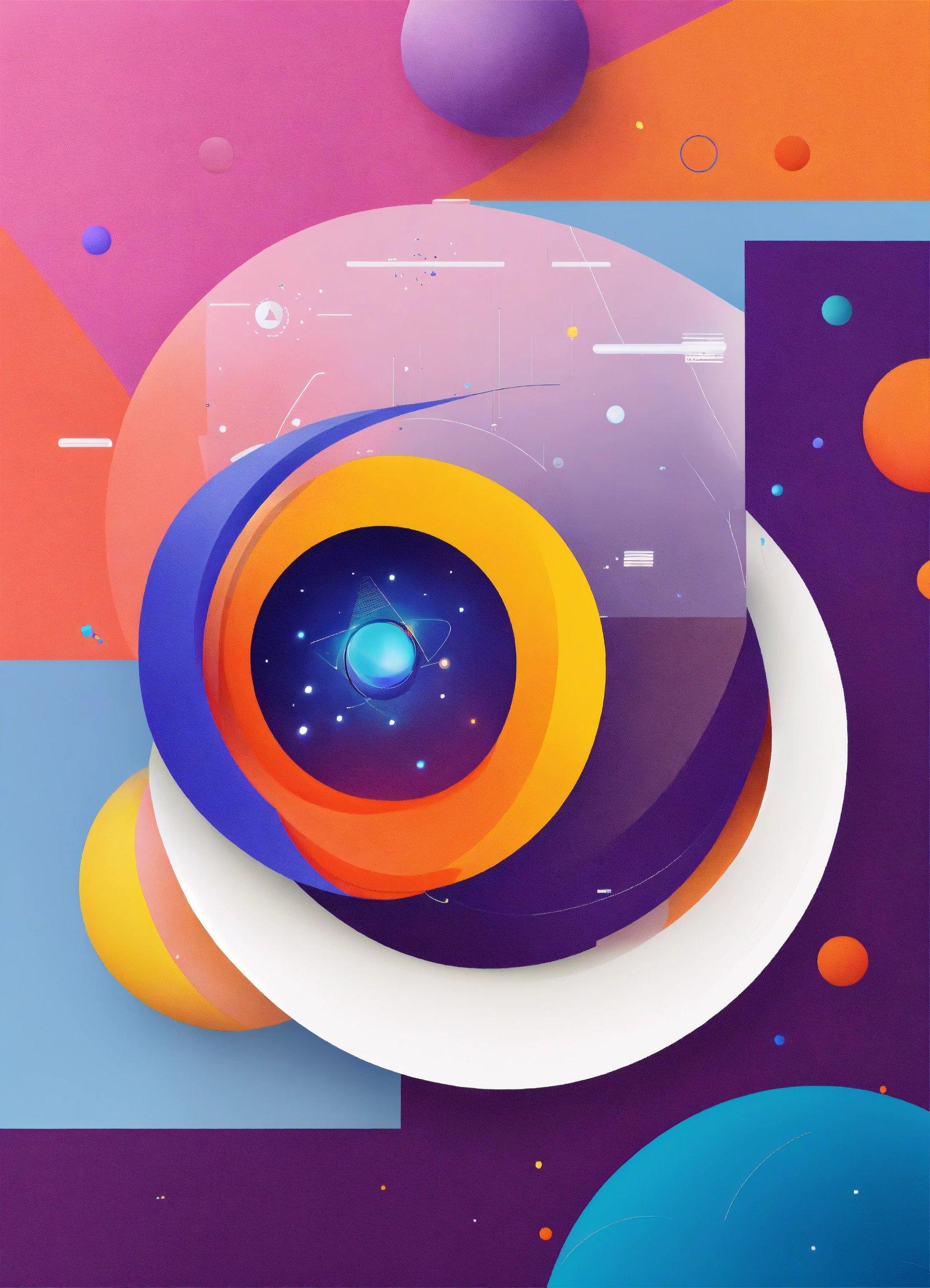 A Colorful Background With A Circular Object In The Center