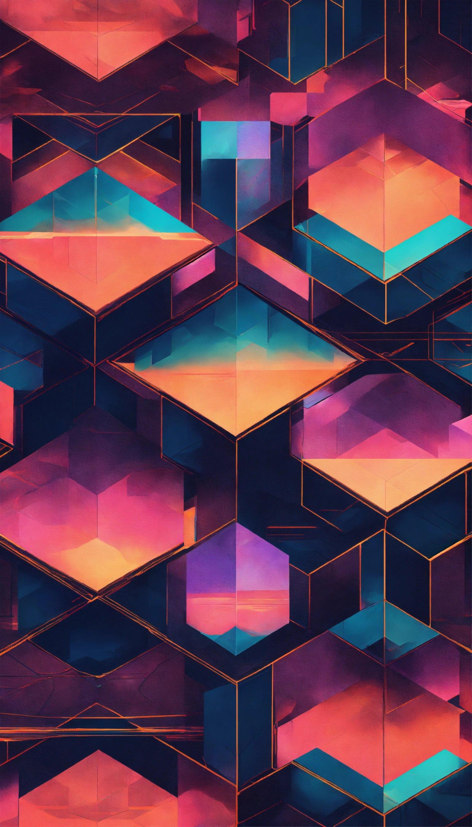 A Colorful Background With A Lot Of Cubes