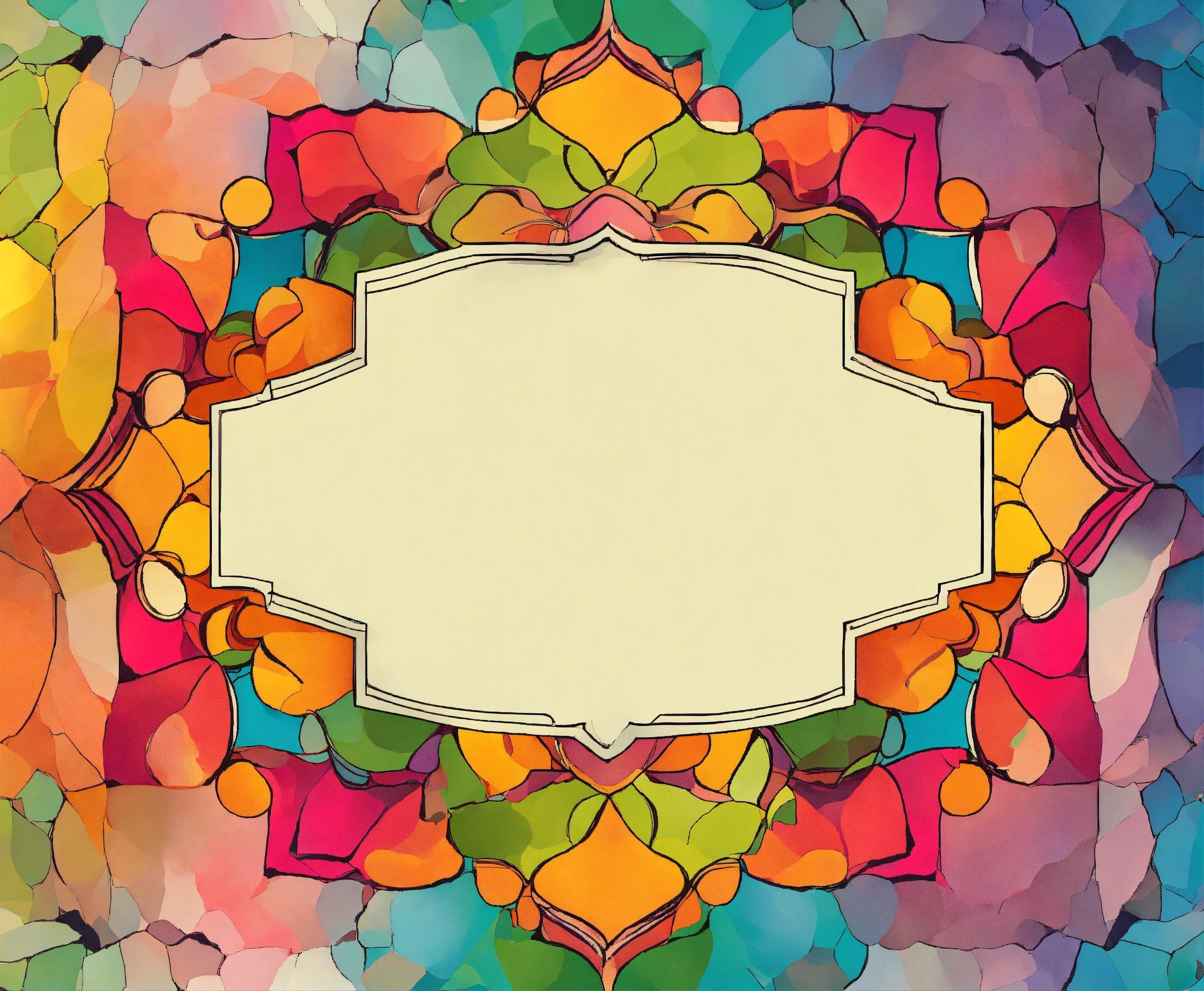 A Colorful Background With A White Frame In The Middle