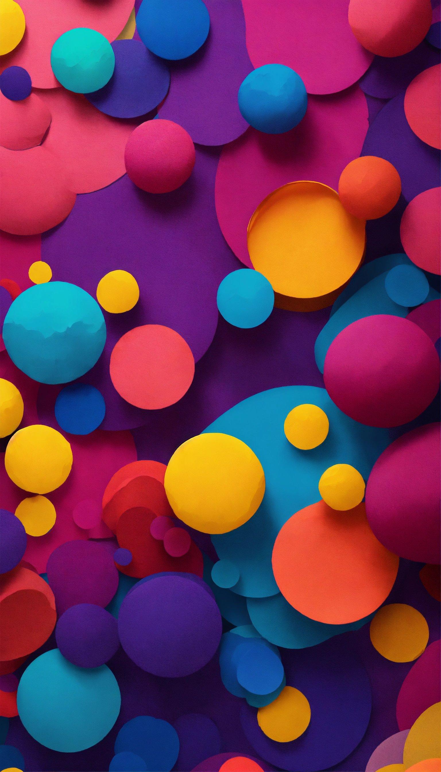 A Colorful Background With Circles And Dots