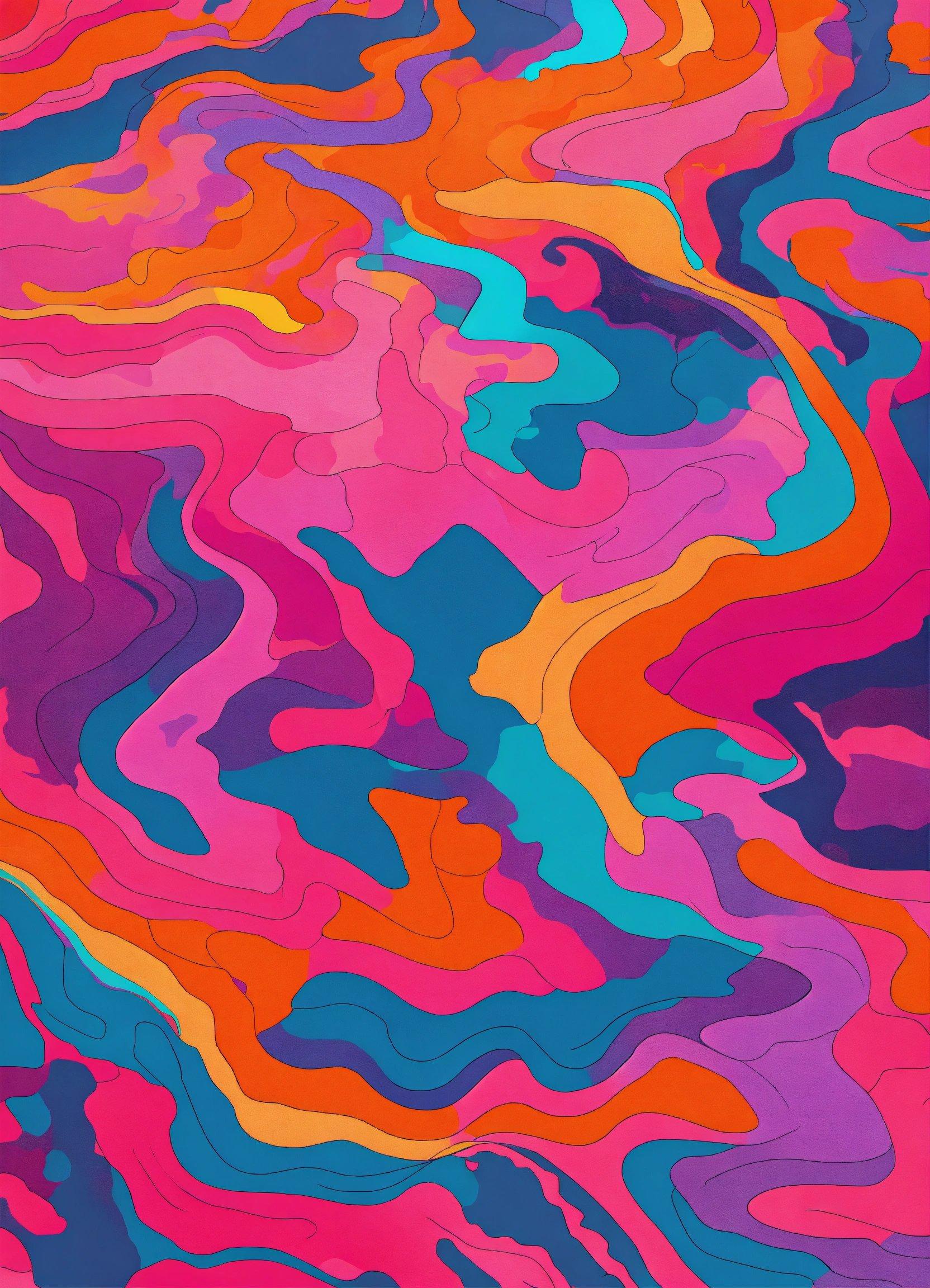 A Colorful Background With Different Colors And Shapes