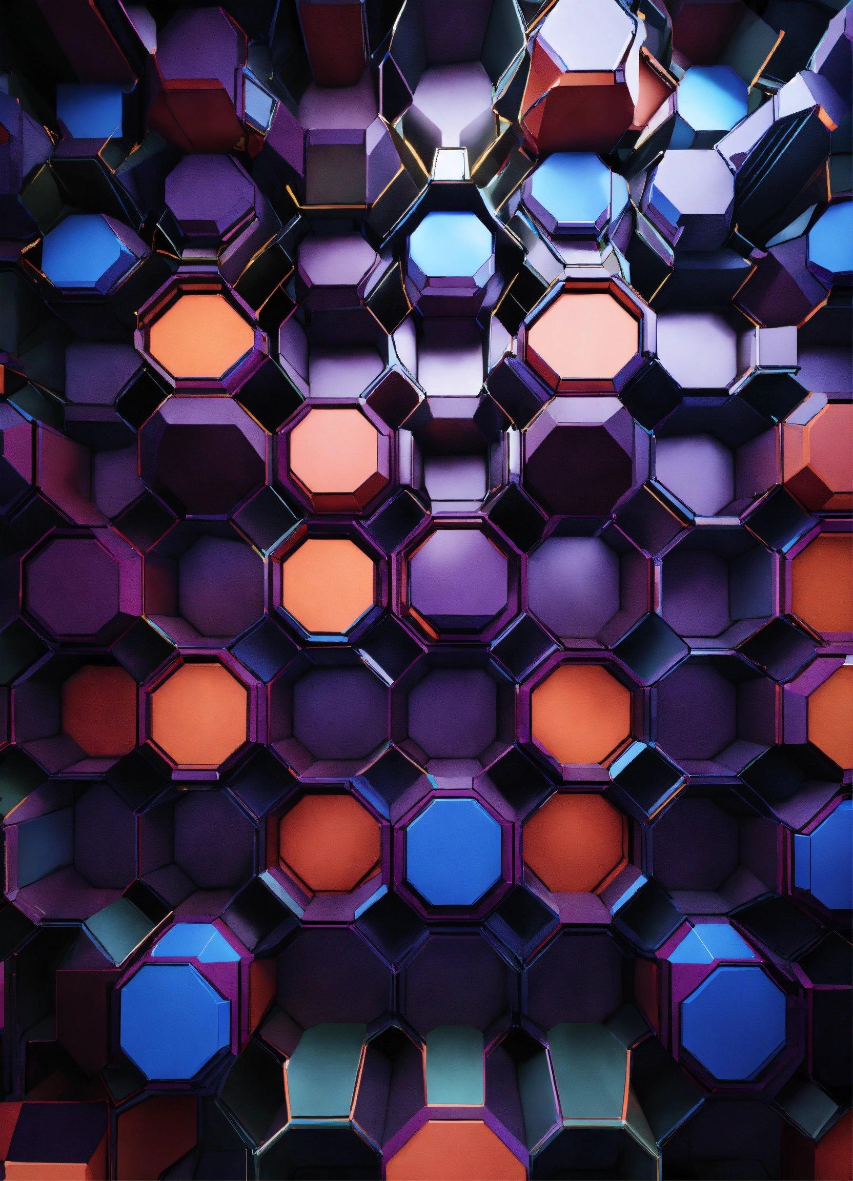 A Colorful Background With Hexagonal Shapes