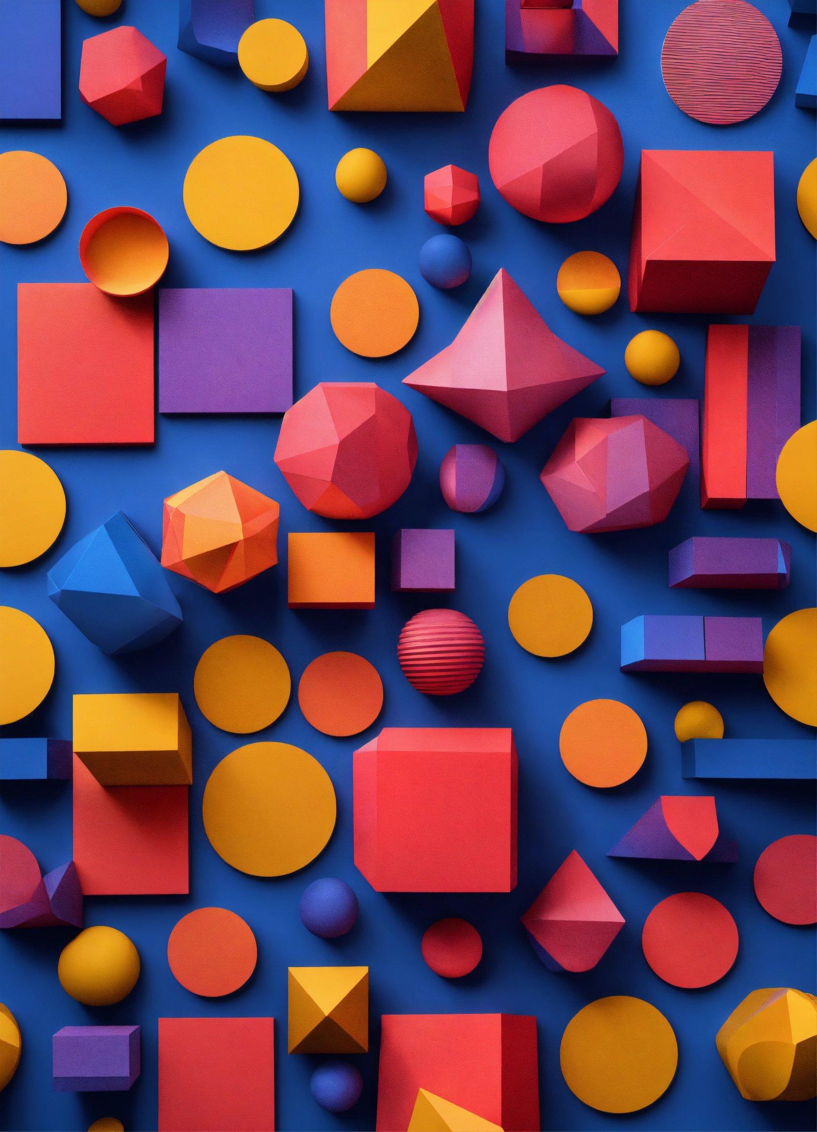 A Colorful Background With Many Different Shapes And Sizes