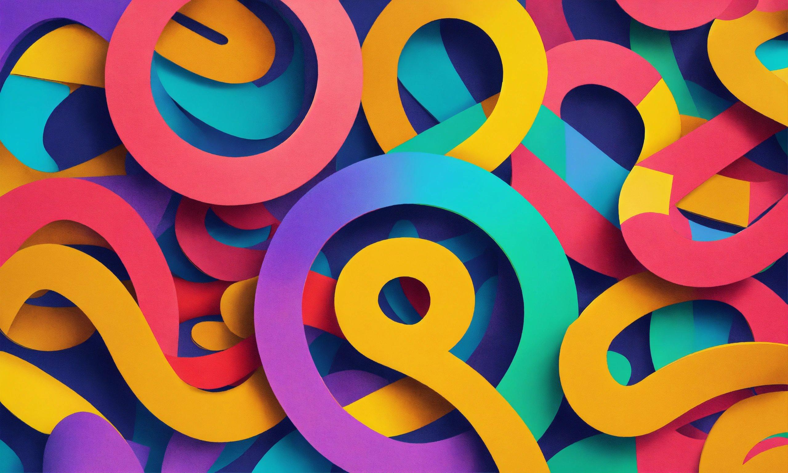 A Colorful Background With Numbers And Symbols