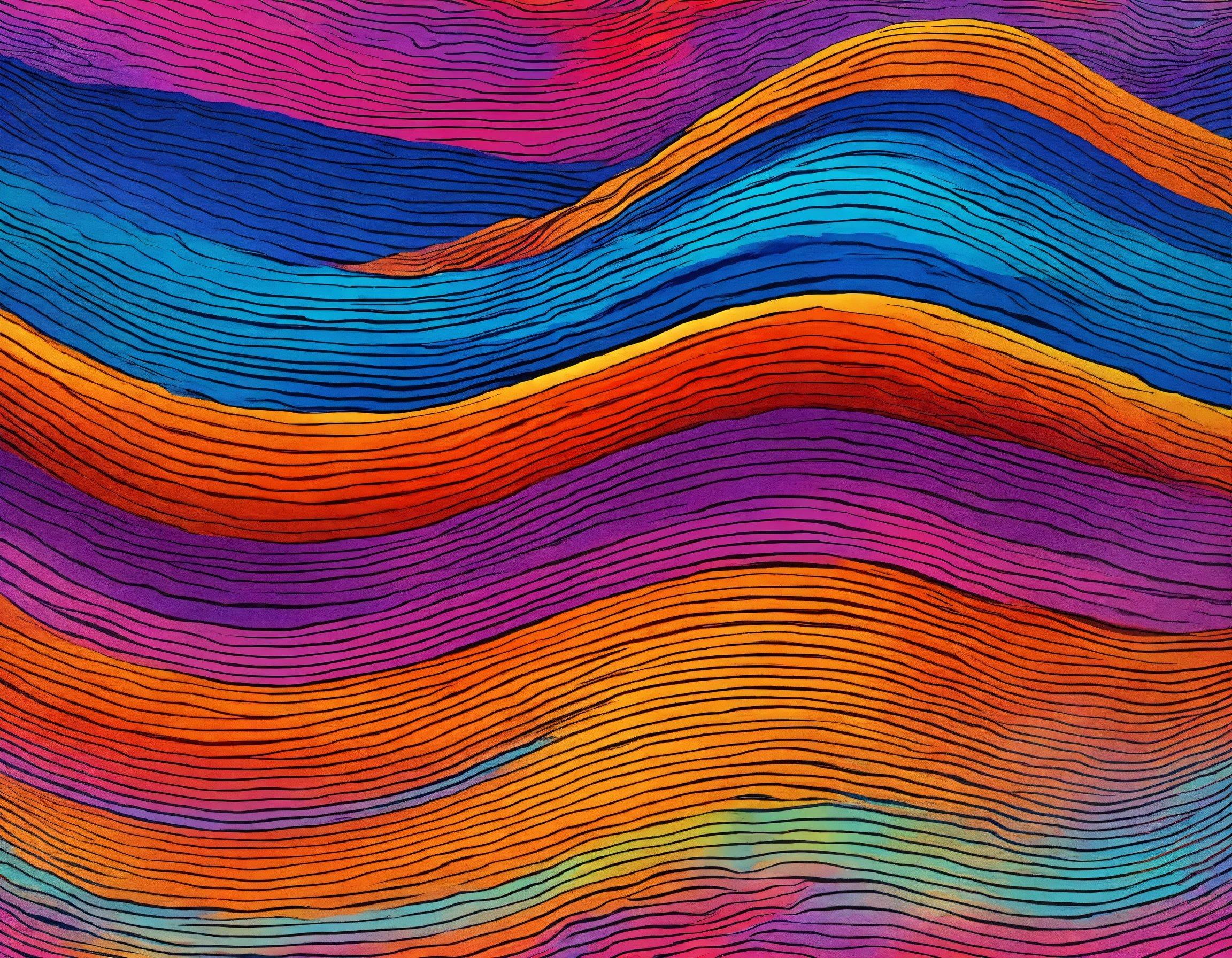 A Colorful Background With Wavy Lines