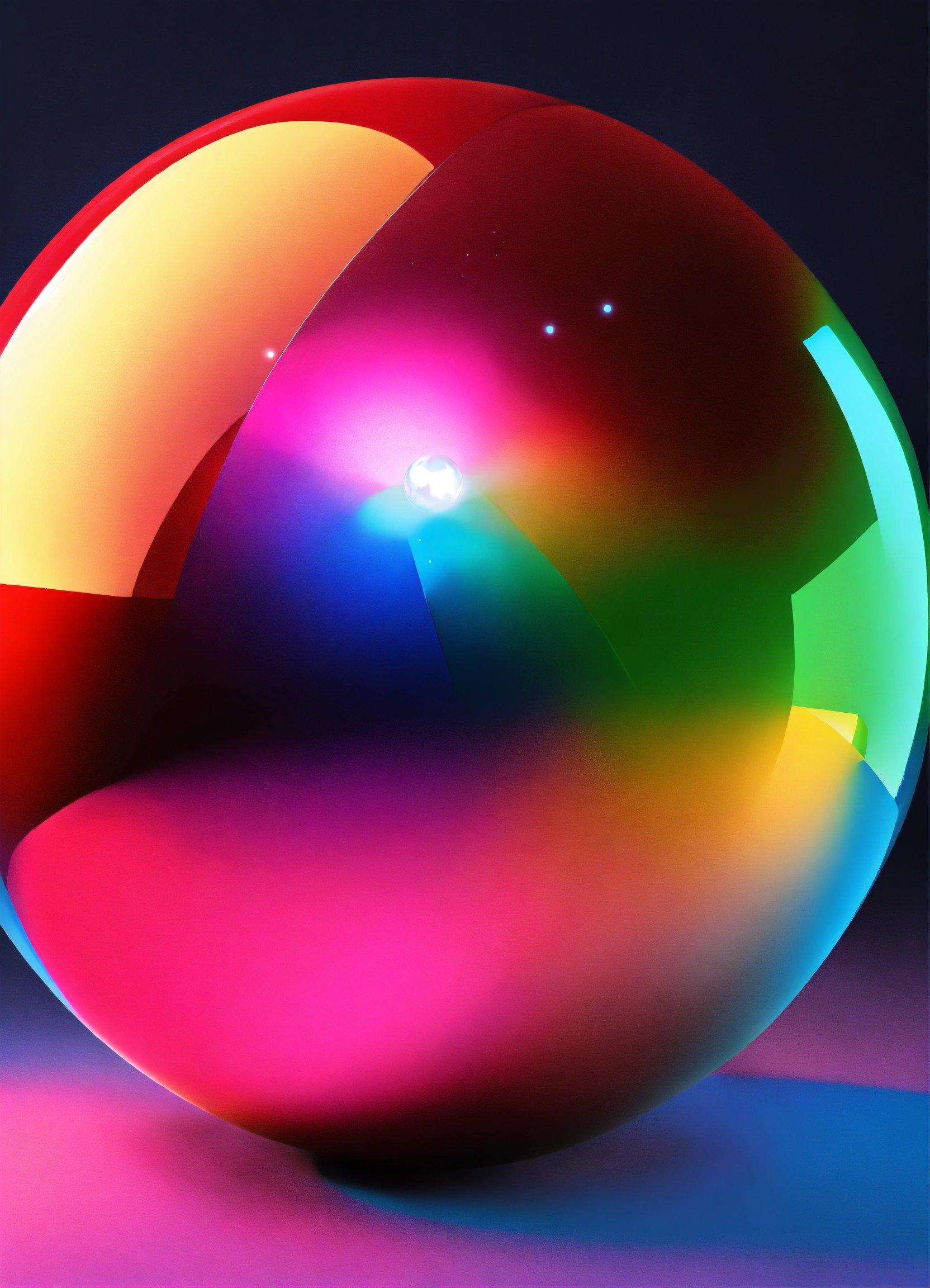 A Colorful Ball Sitting On Top Of A Table