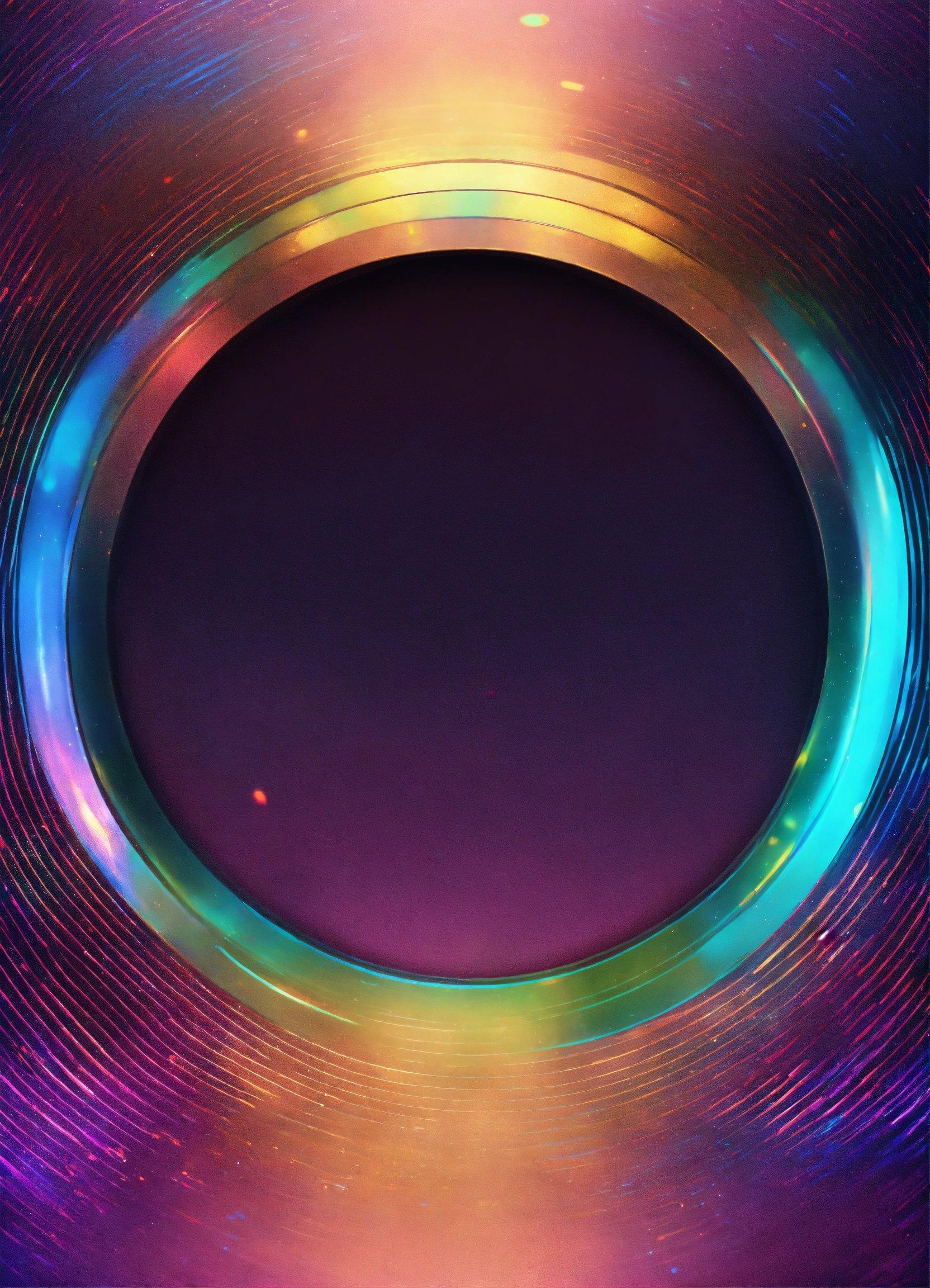 A Colorful Circle With A Black Center In The Middle