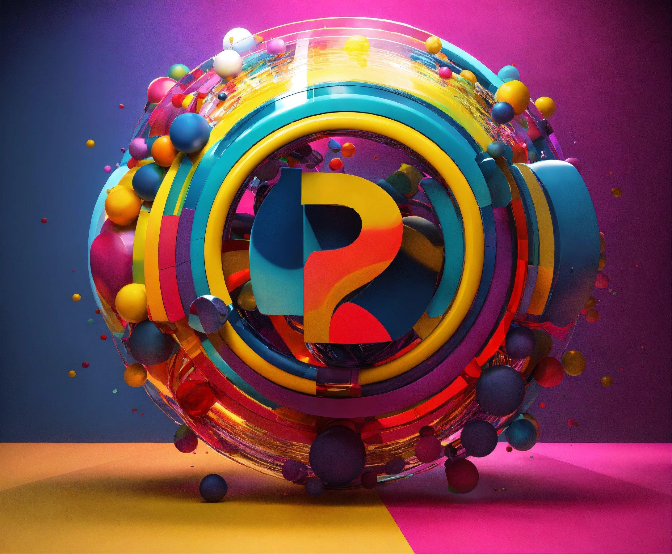 A Colorful Circular Object With The Letter P In The Center