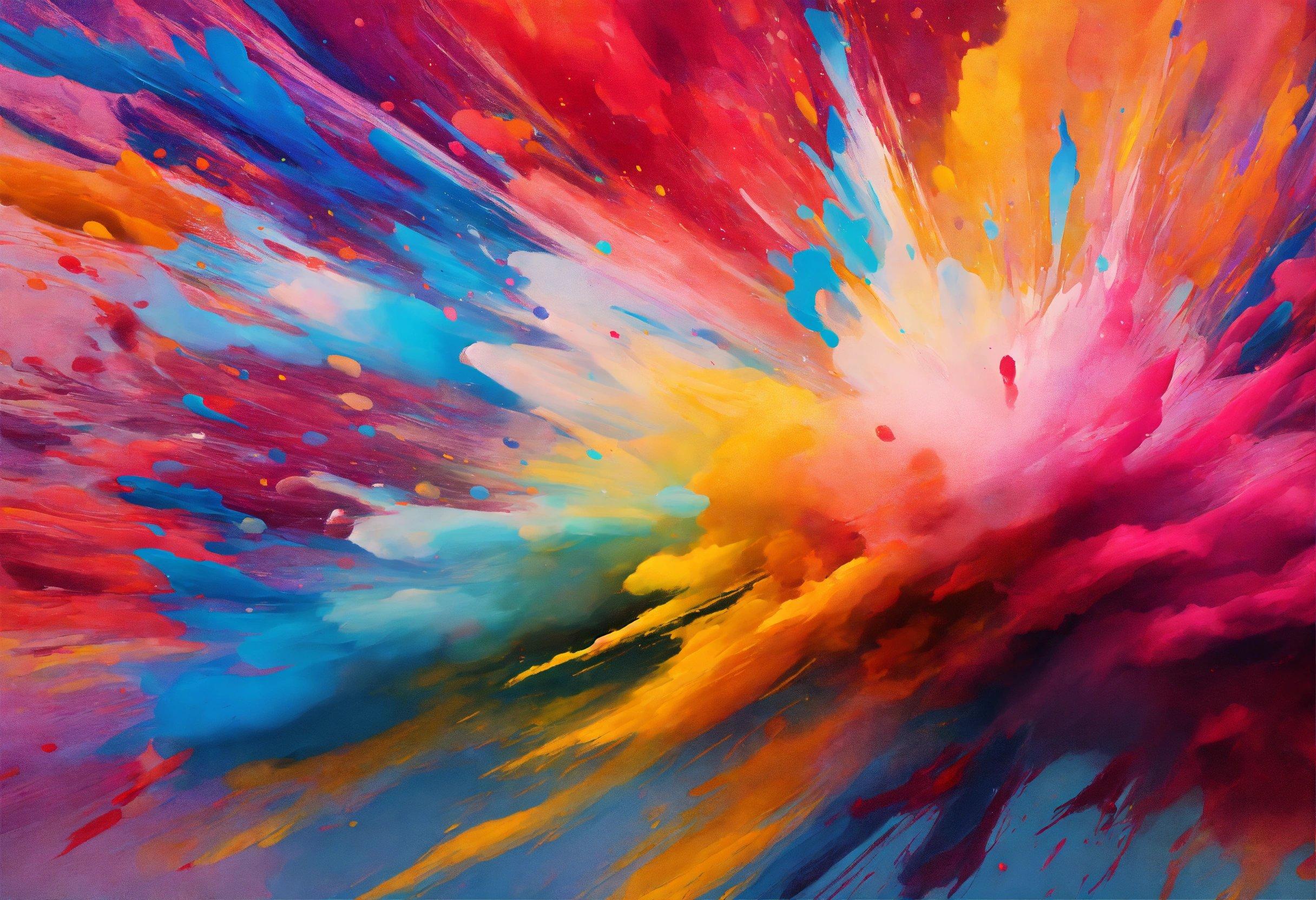 A Colorful Explosion Of Colors Is Shown In This Image