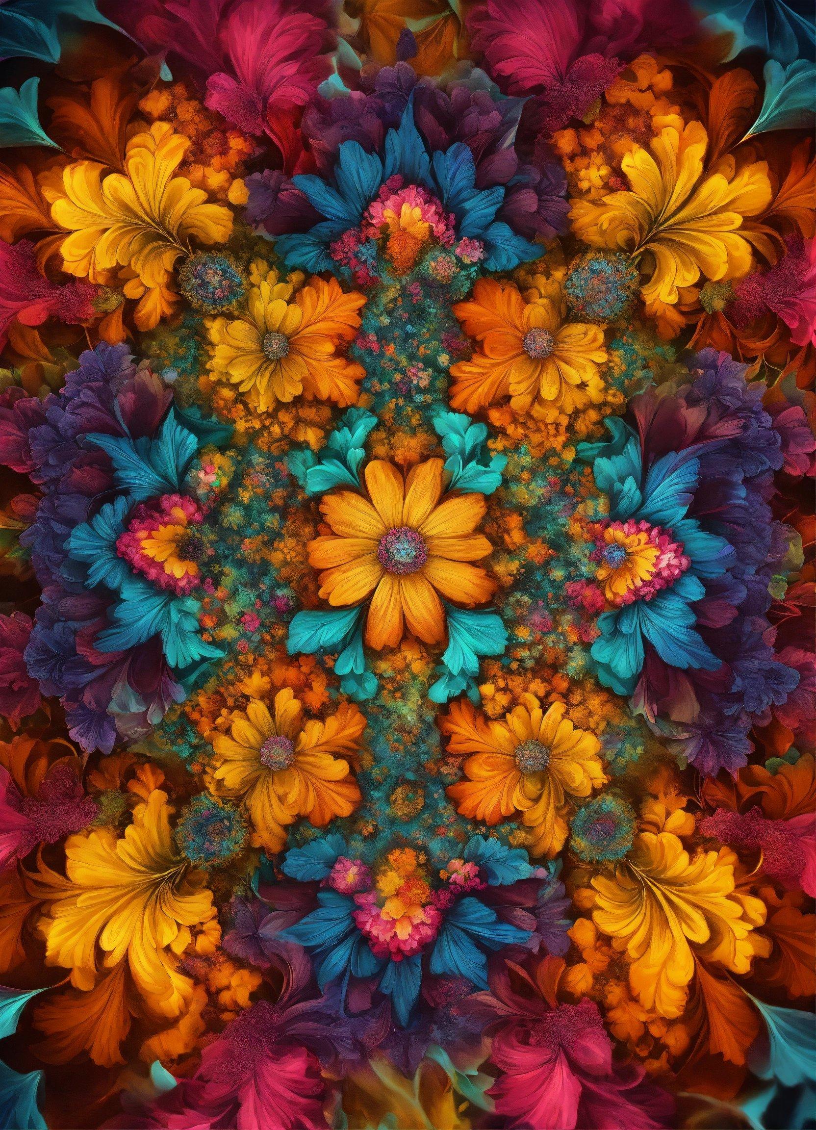 A Colorful Flower Arrangement Is Shown In This Image