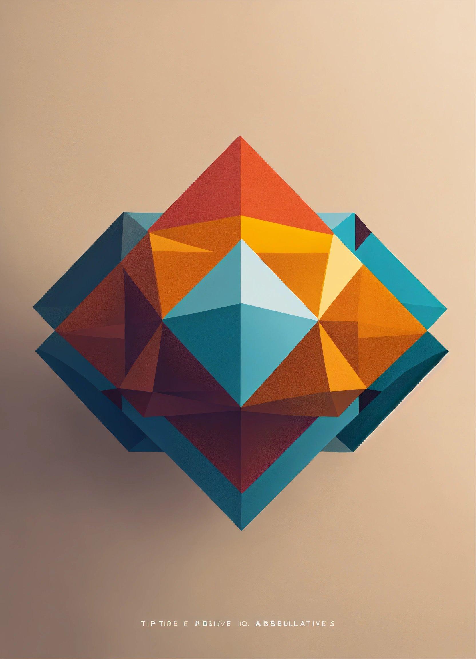 A Colorful Geometric Design With A Beige Background