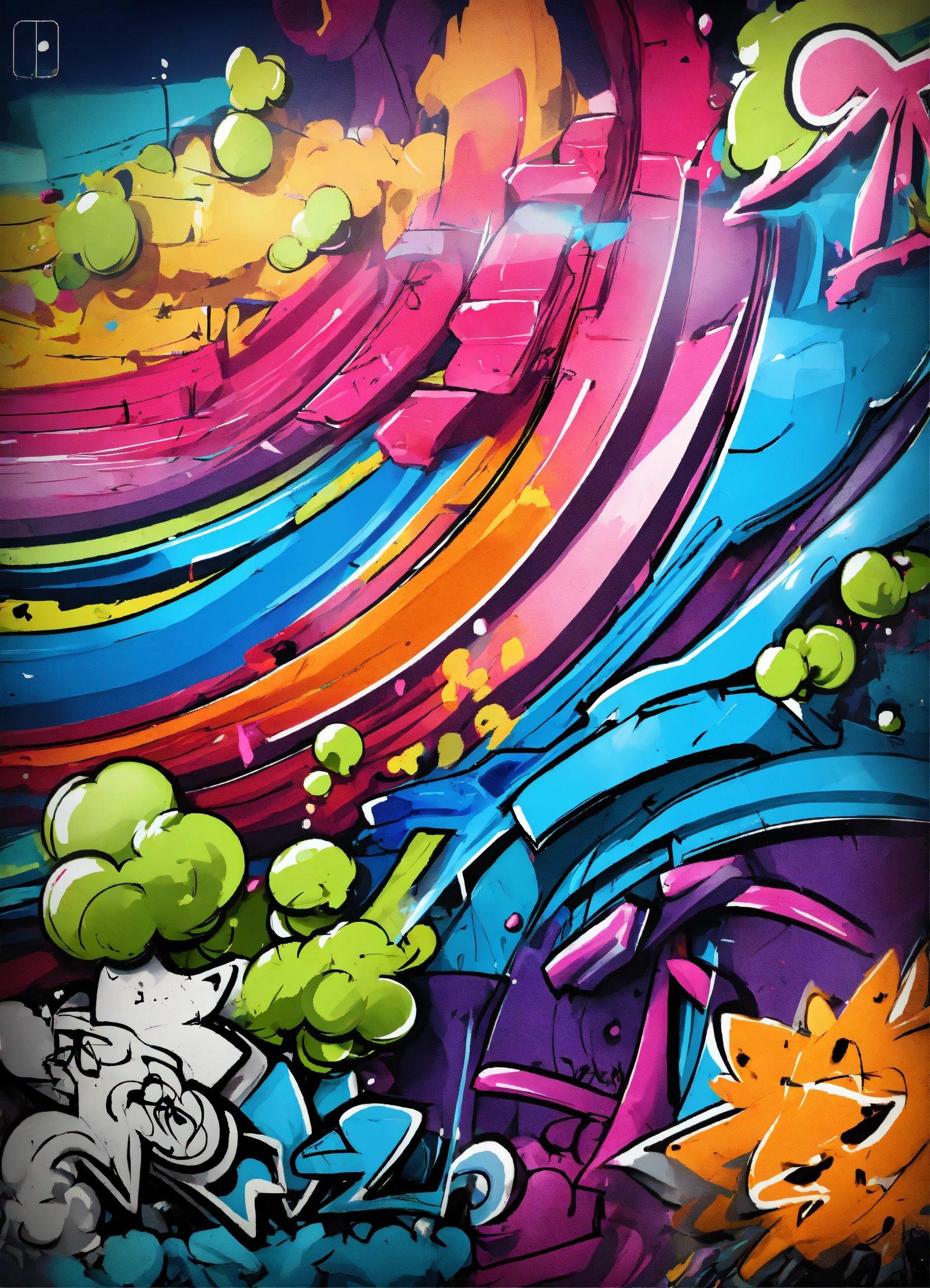 A Colorful Graffiti Wallpaper With Lots Of Different Colors