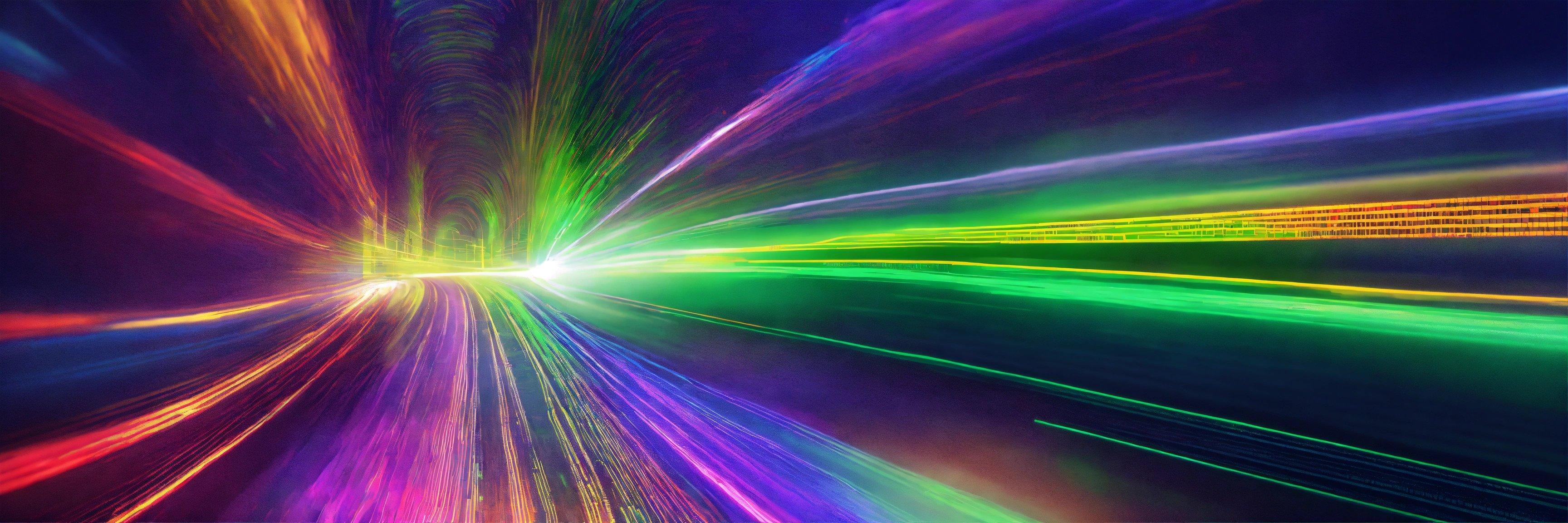 A Colorful Image Of A Tunnel Of Light