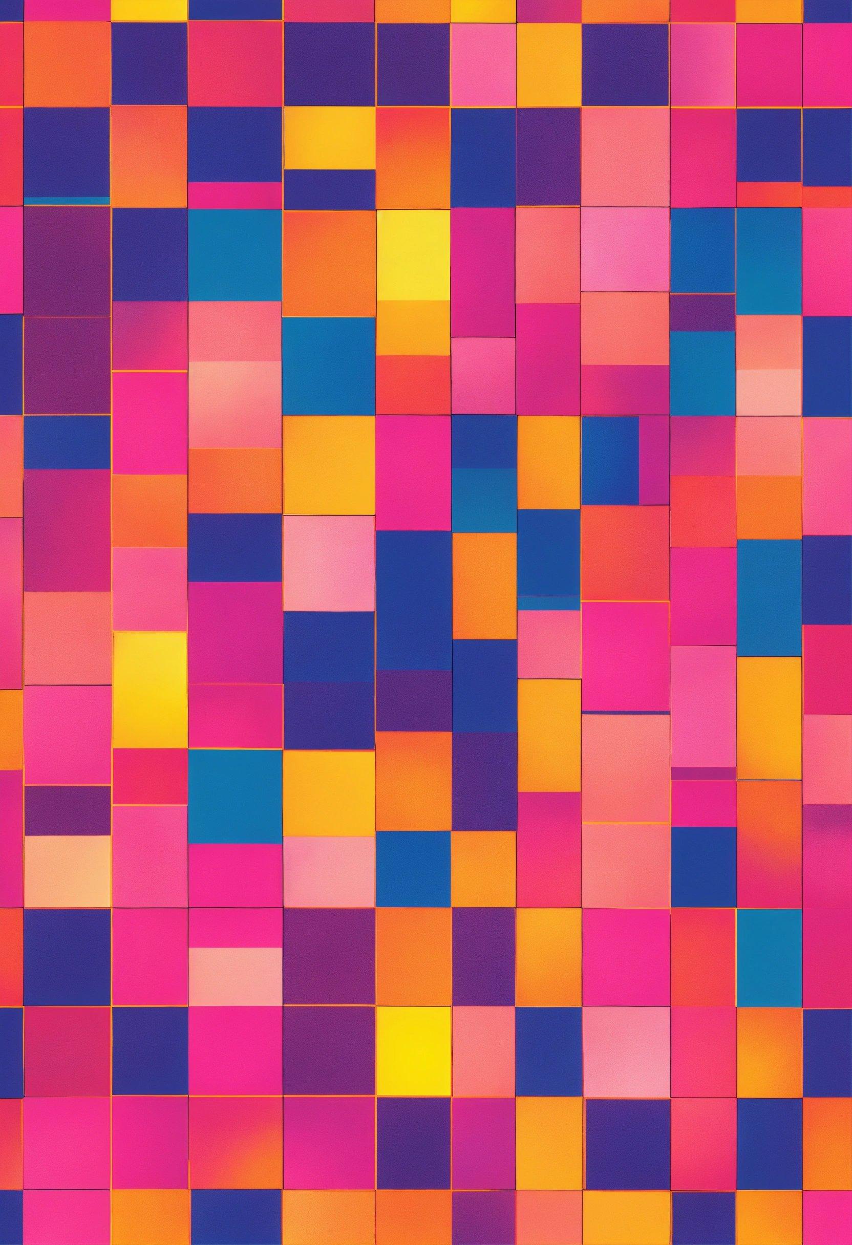 A Colorful Pattern Of Squares And Rectangles