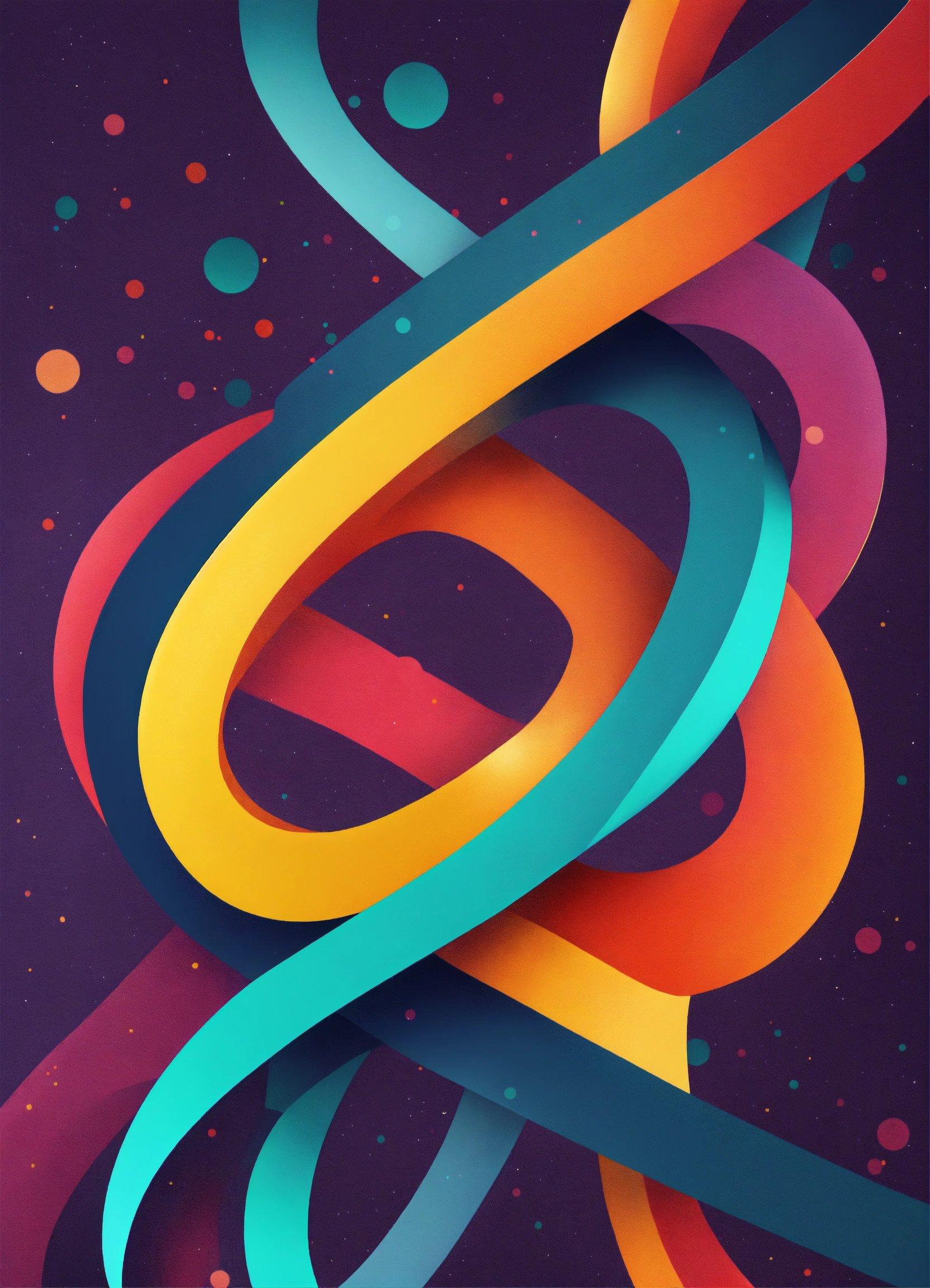 A Colorful Poster With A Spiral Design On It