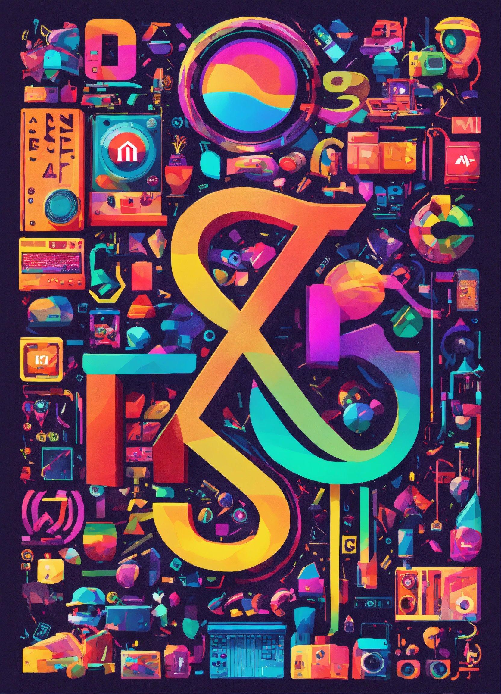 A Colorful Poster With The Letters And Numbers