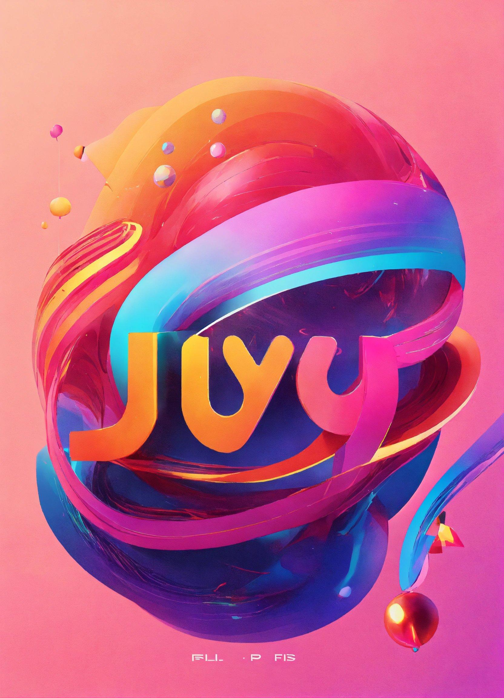 A Colorful Poster With The Word Juy On It