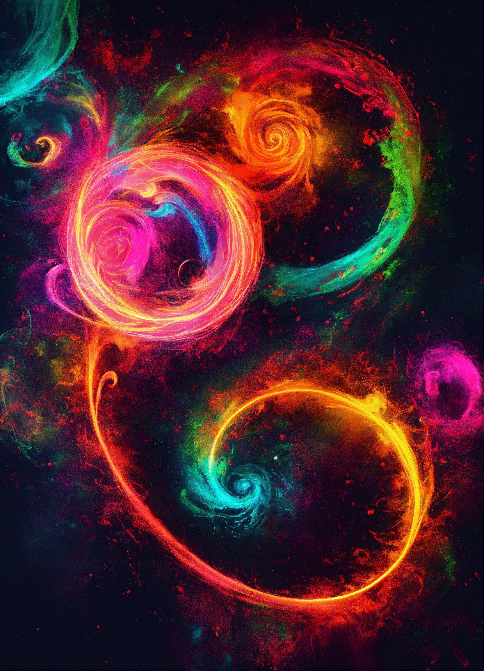 A Colorful Spiral Design On A Black Background