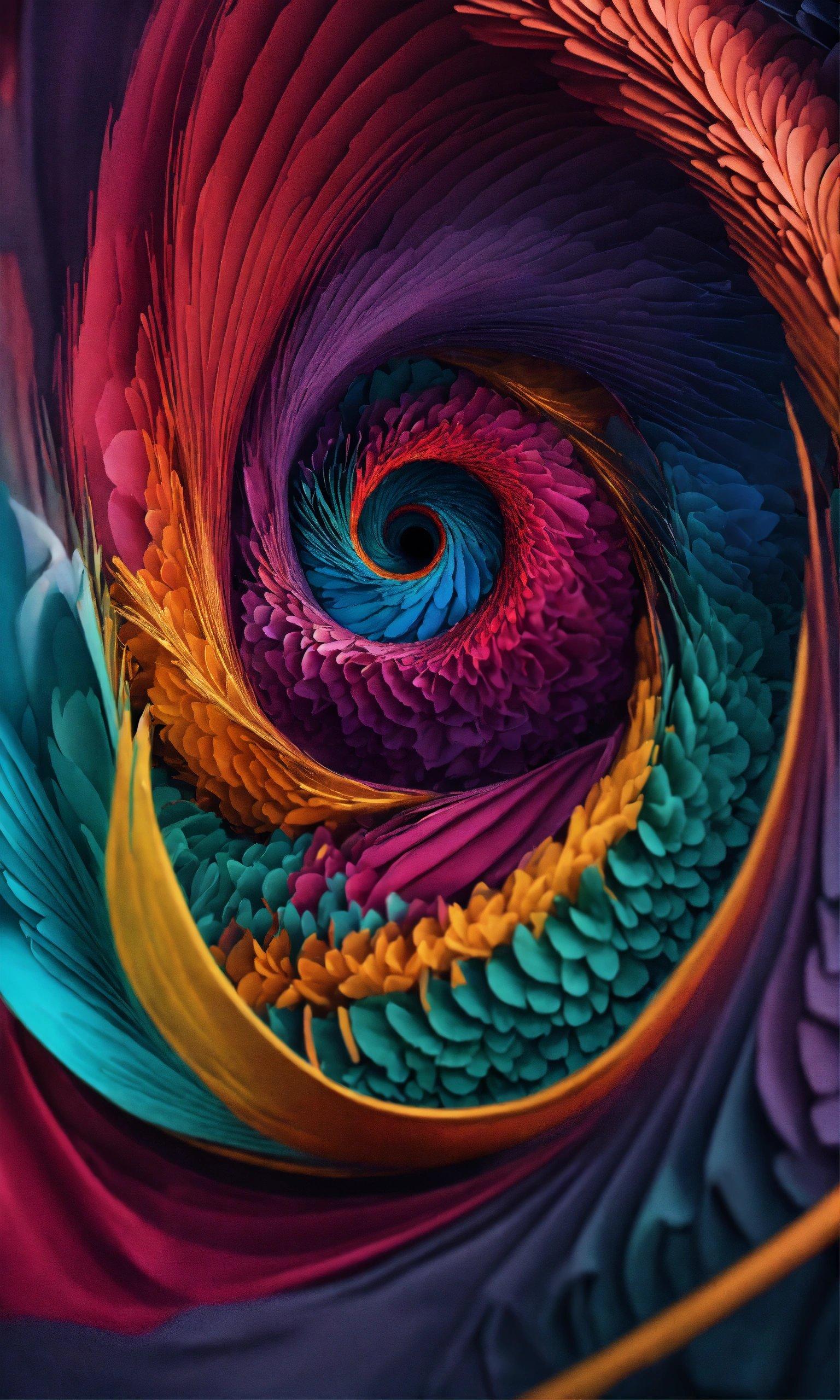 A Colorful Spiral Is Shown In The Middle Of The Image