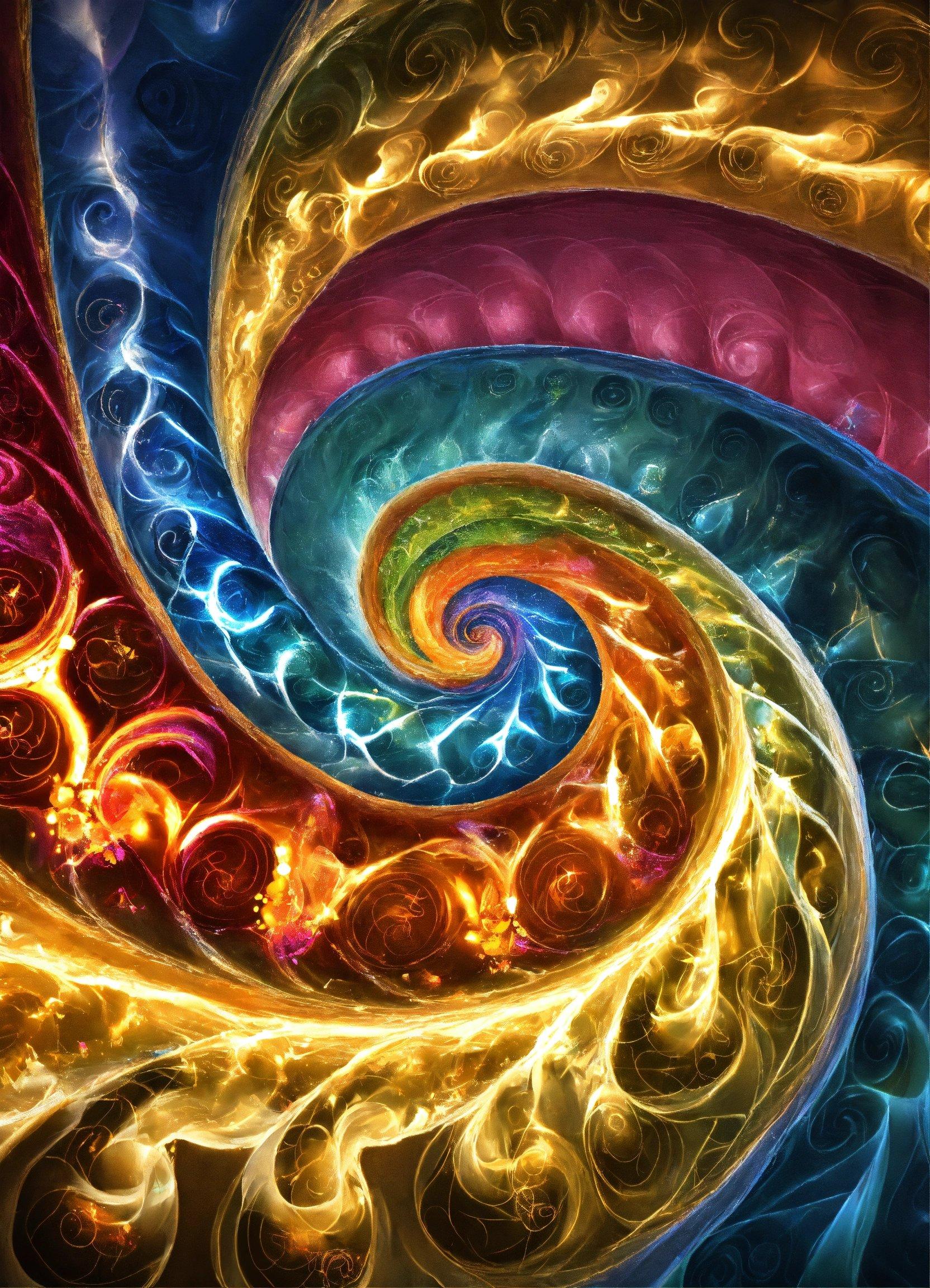 A Colorful Spiral Is Shown In This Image