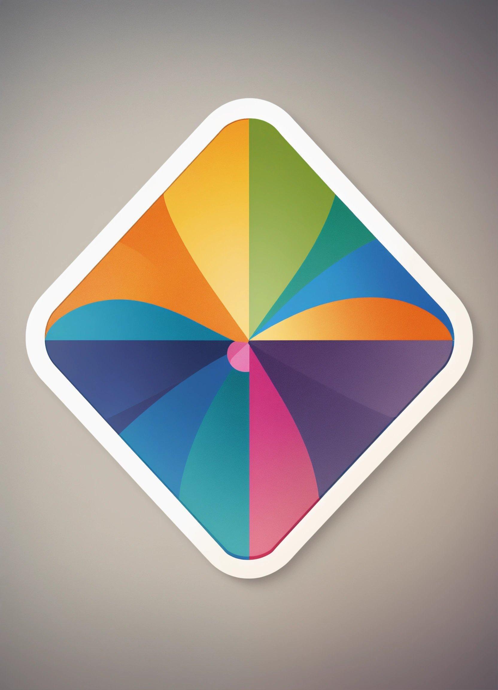 A Colorful Square Sticker With A White Background