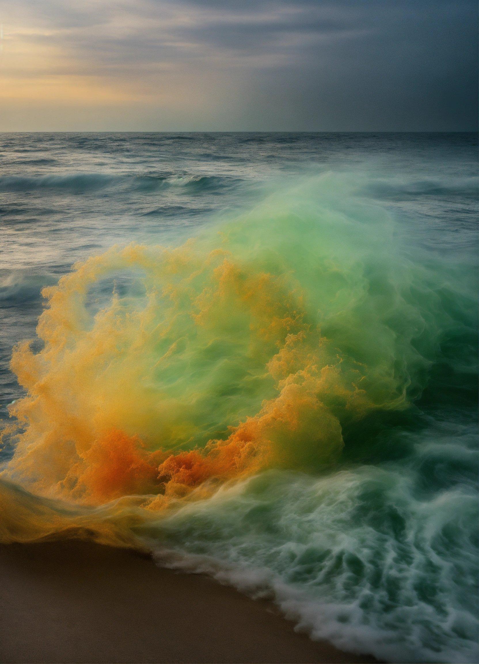 A Colorful Substance Is Coming Out Of The Water