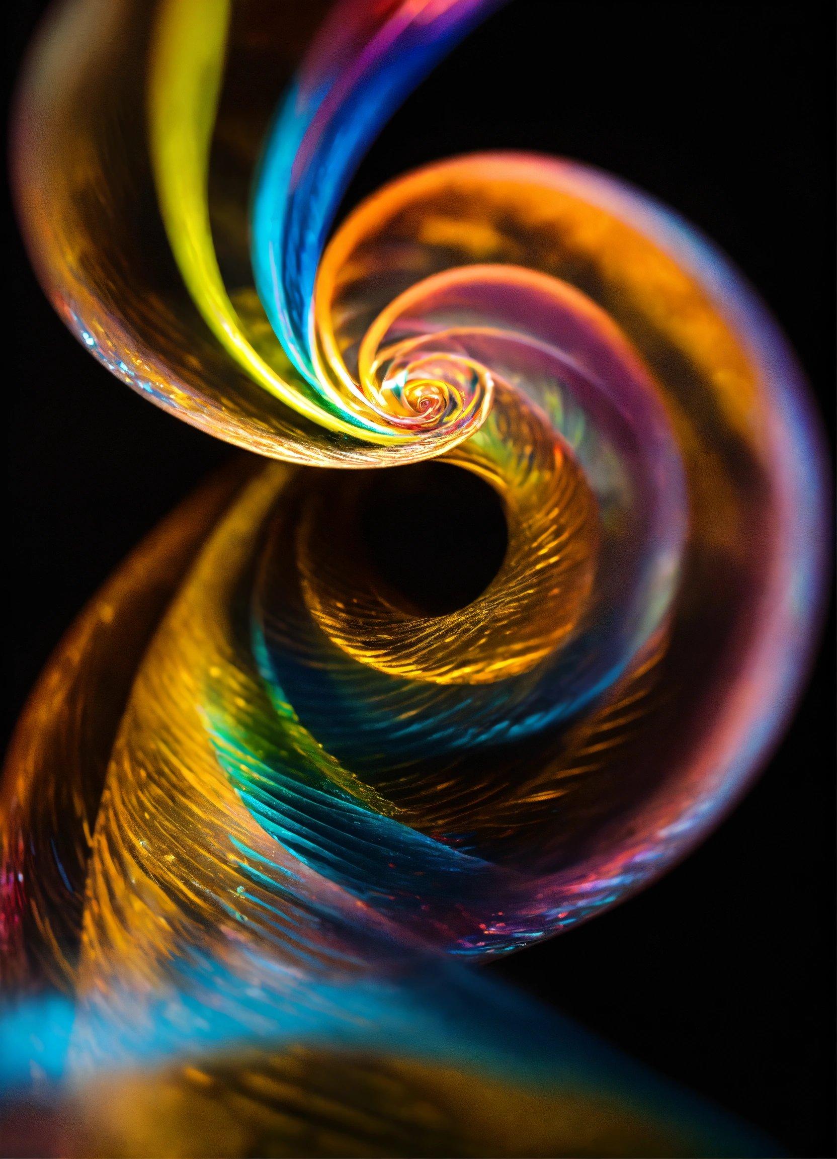 A Colorful Swirl Is Shown On A Black Background