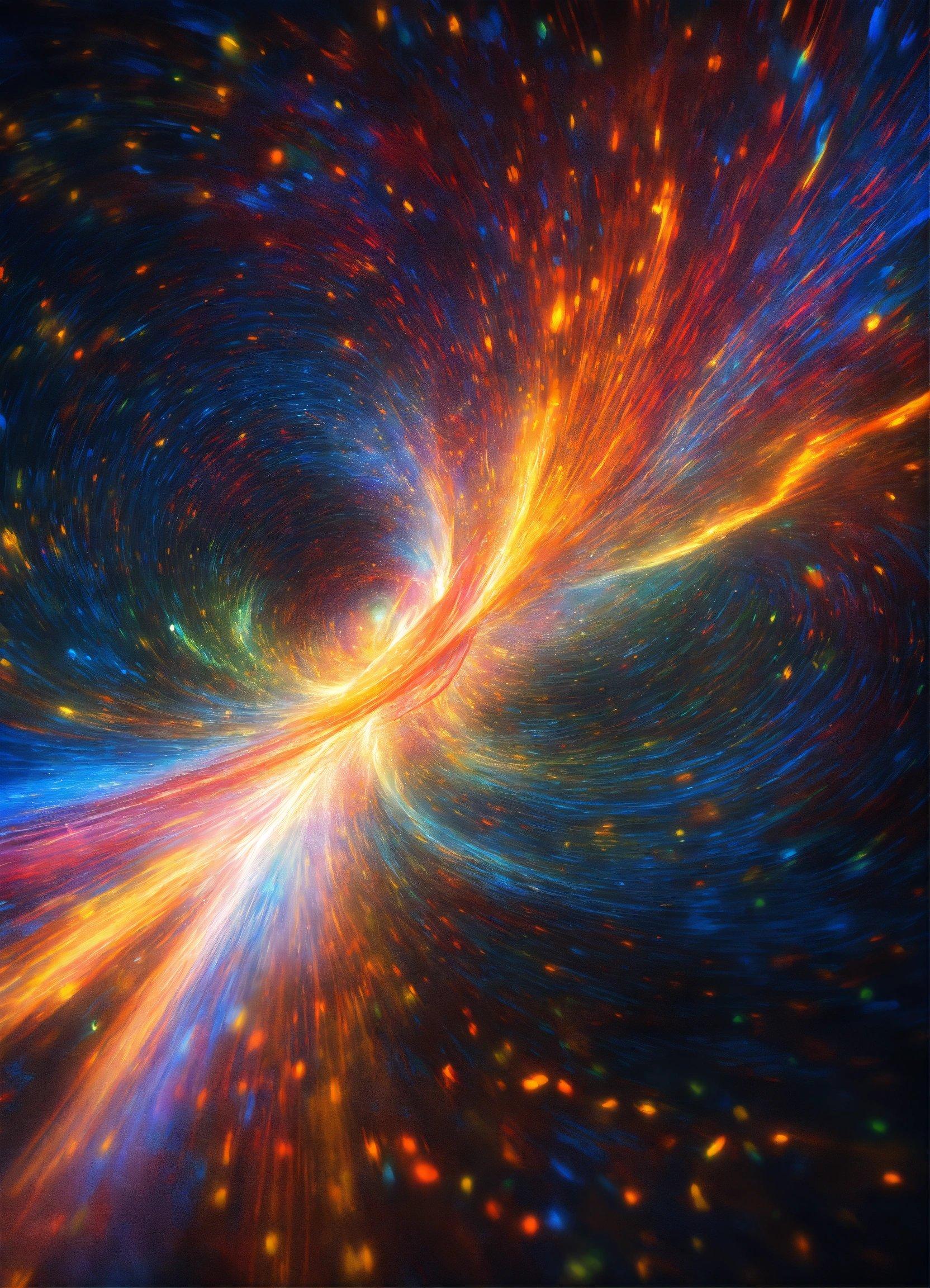 A Colorful Swirl Of Light In The Center Of A Black Hole