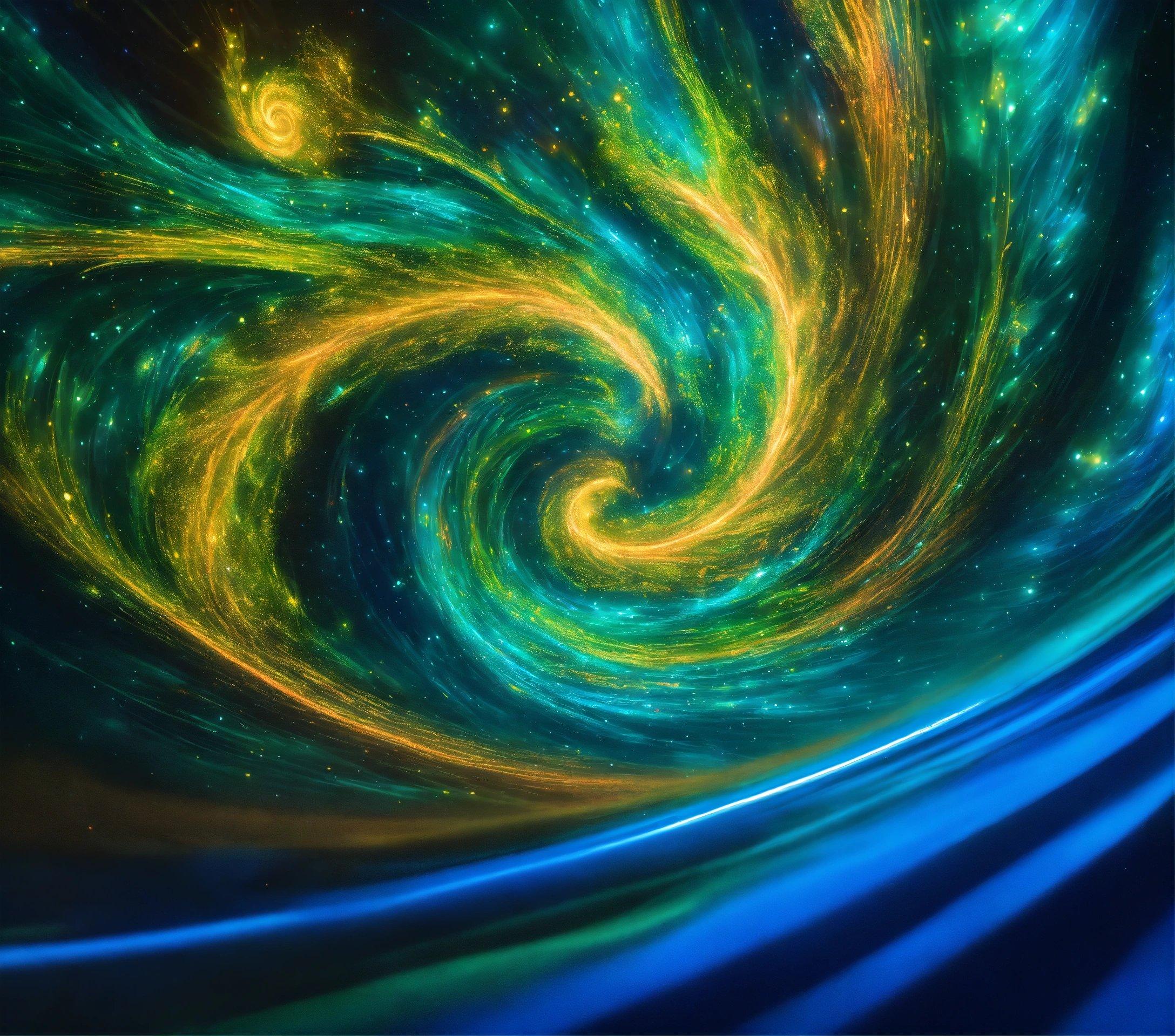 A Colorful Swirl With A Blue Background