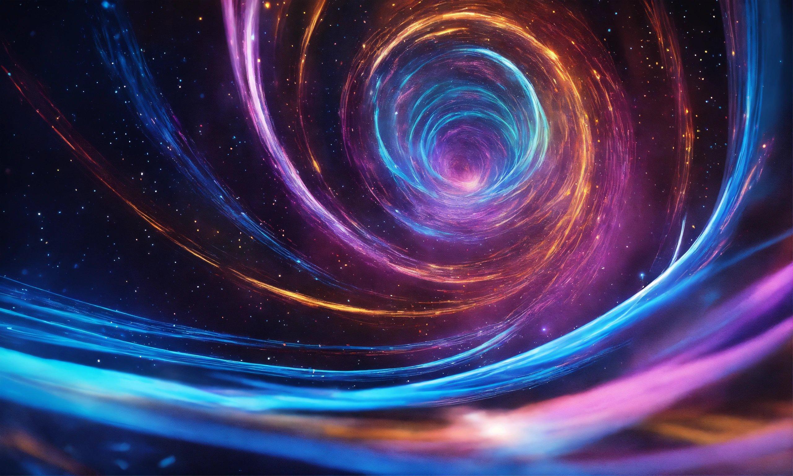 A Colorful Swirl With Stars In The Background