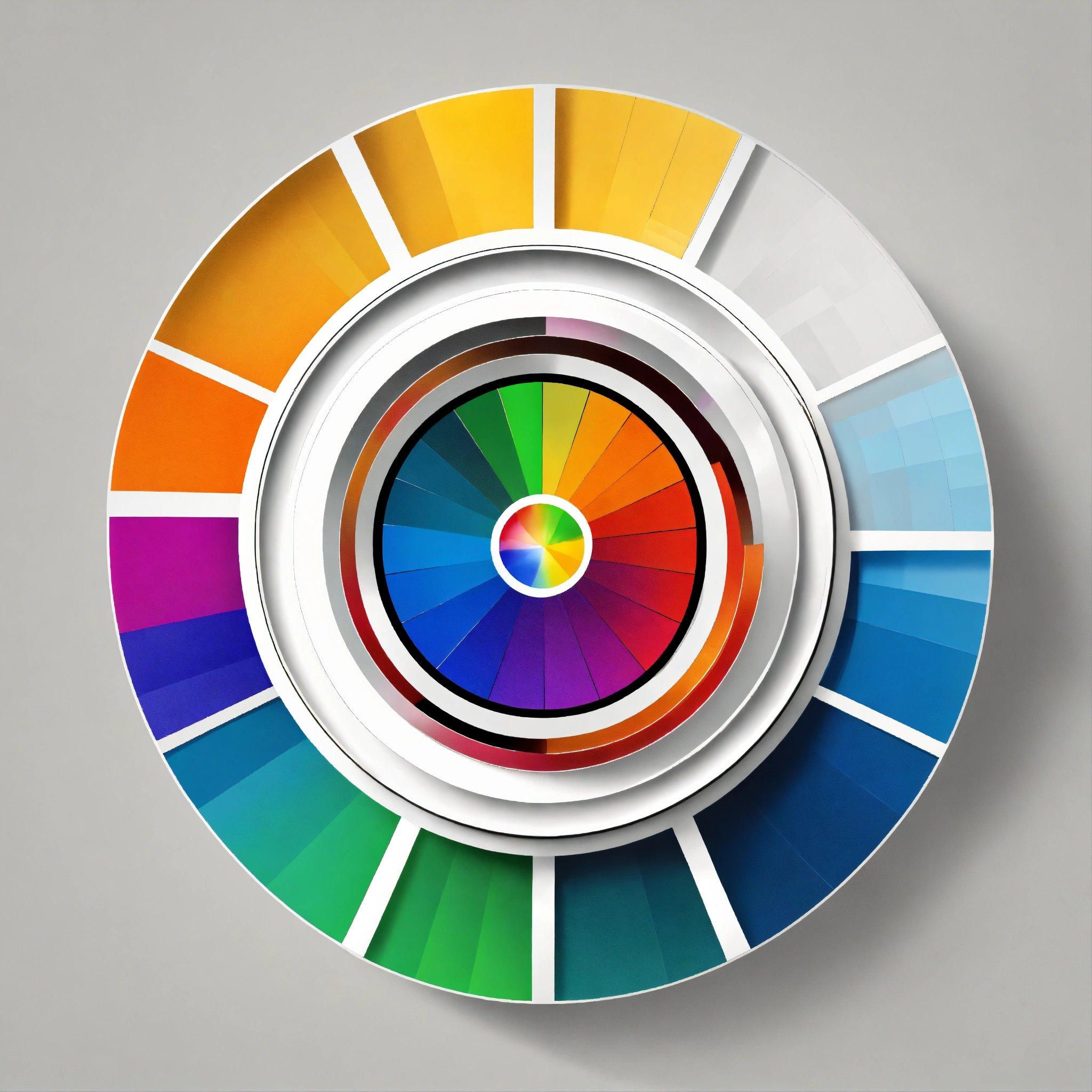 A Colorful Wheel Of Color On A Gray Background