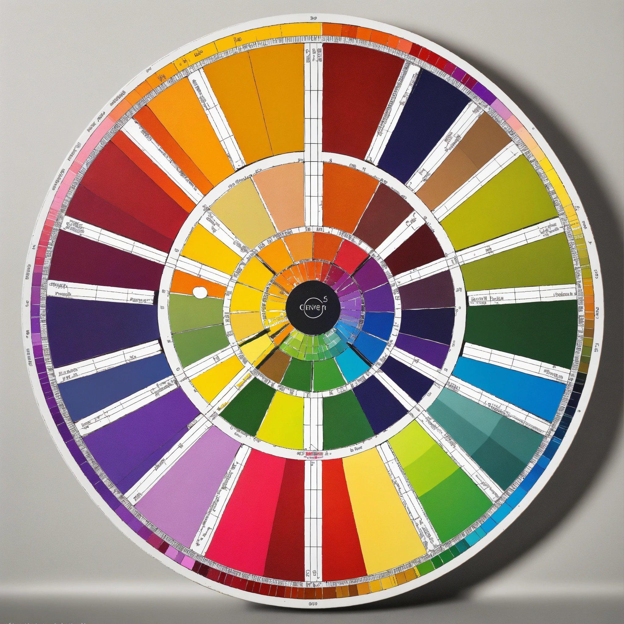 A Colorful Wheel Of Color On A Wall