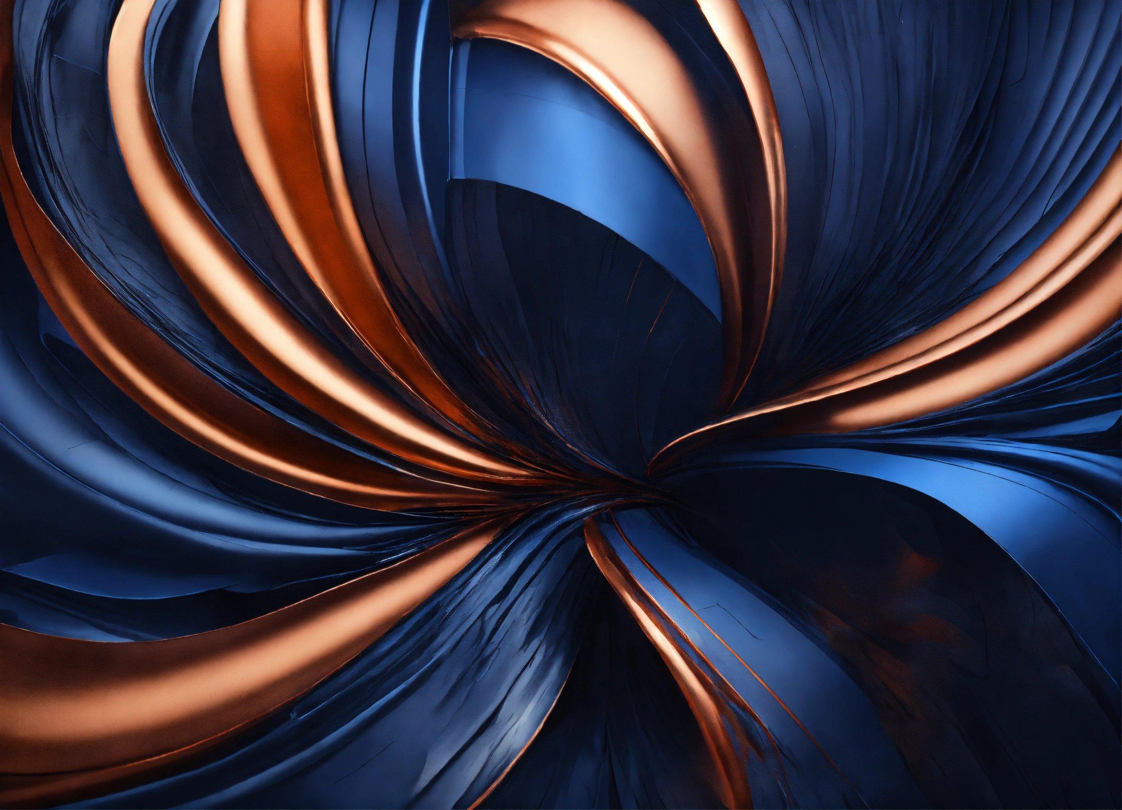 A Computer Generated Image Of A Blue And Gold Swirl