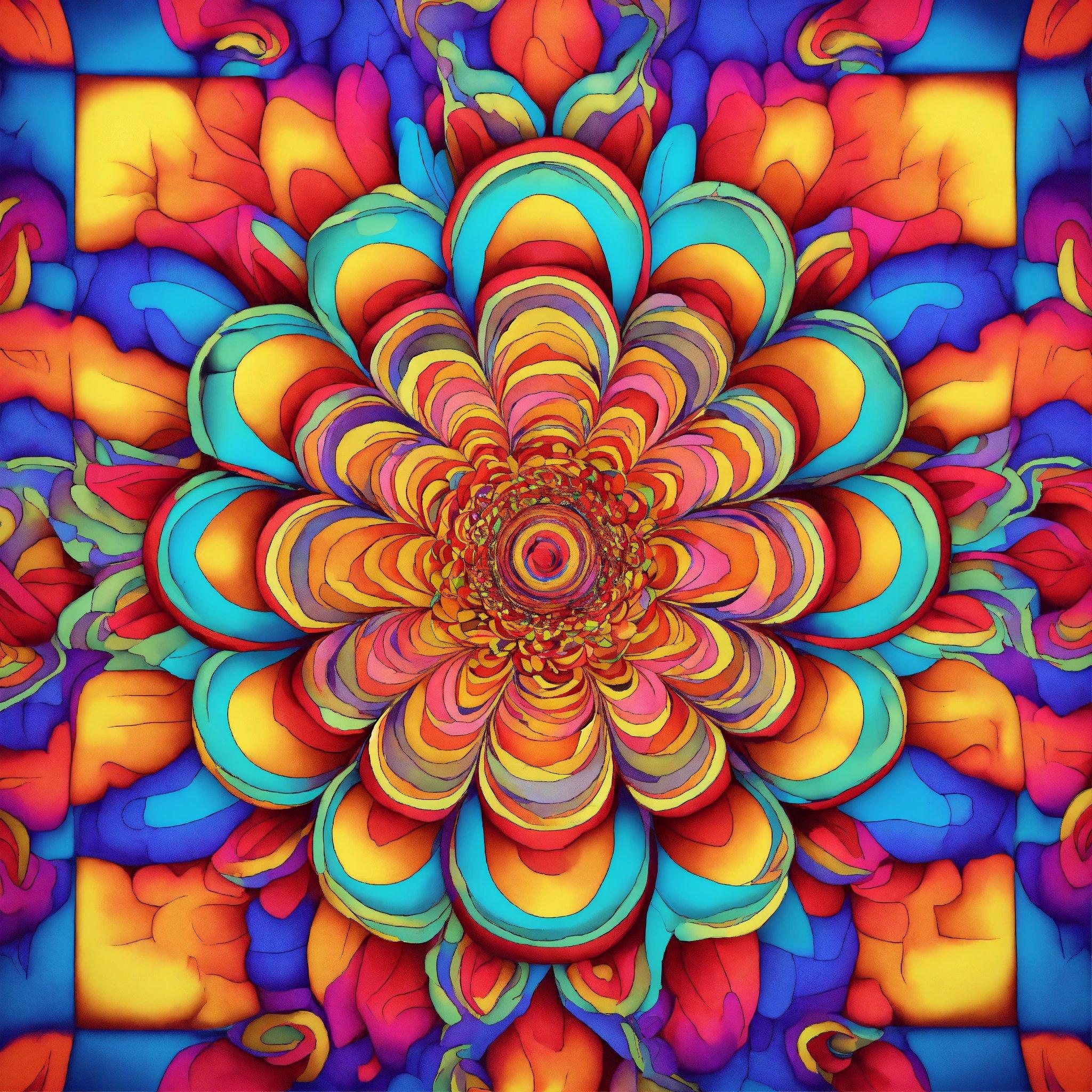 A Computer Generated Image Of A Colorful Flower