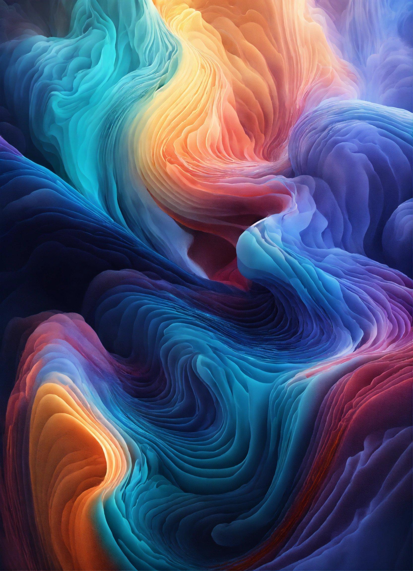 A Computer Generated Image Of A Colorful Wave