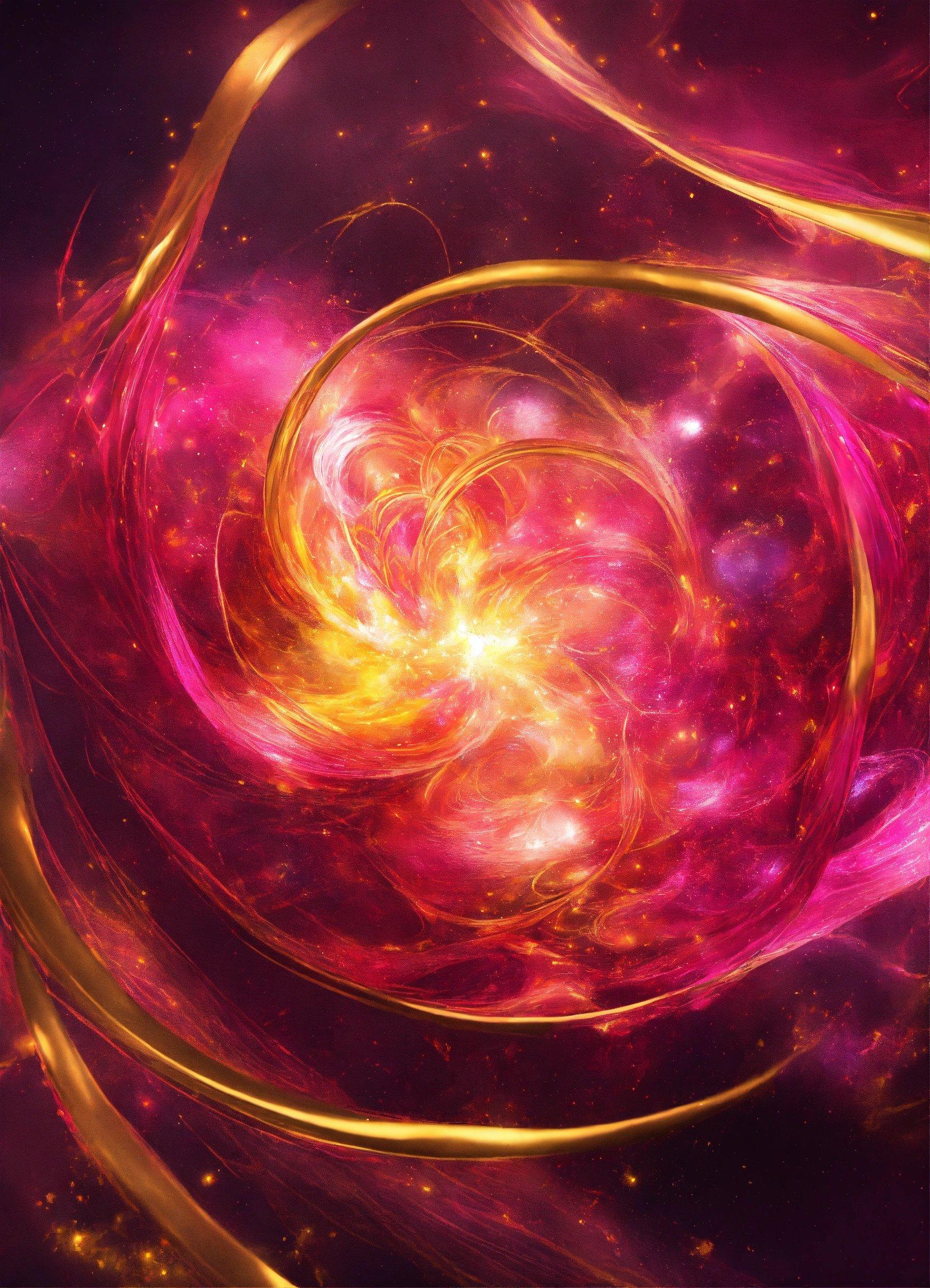 A Computer Generated Image Of A Pink And Yellow Spiral