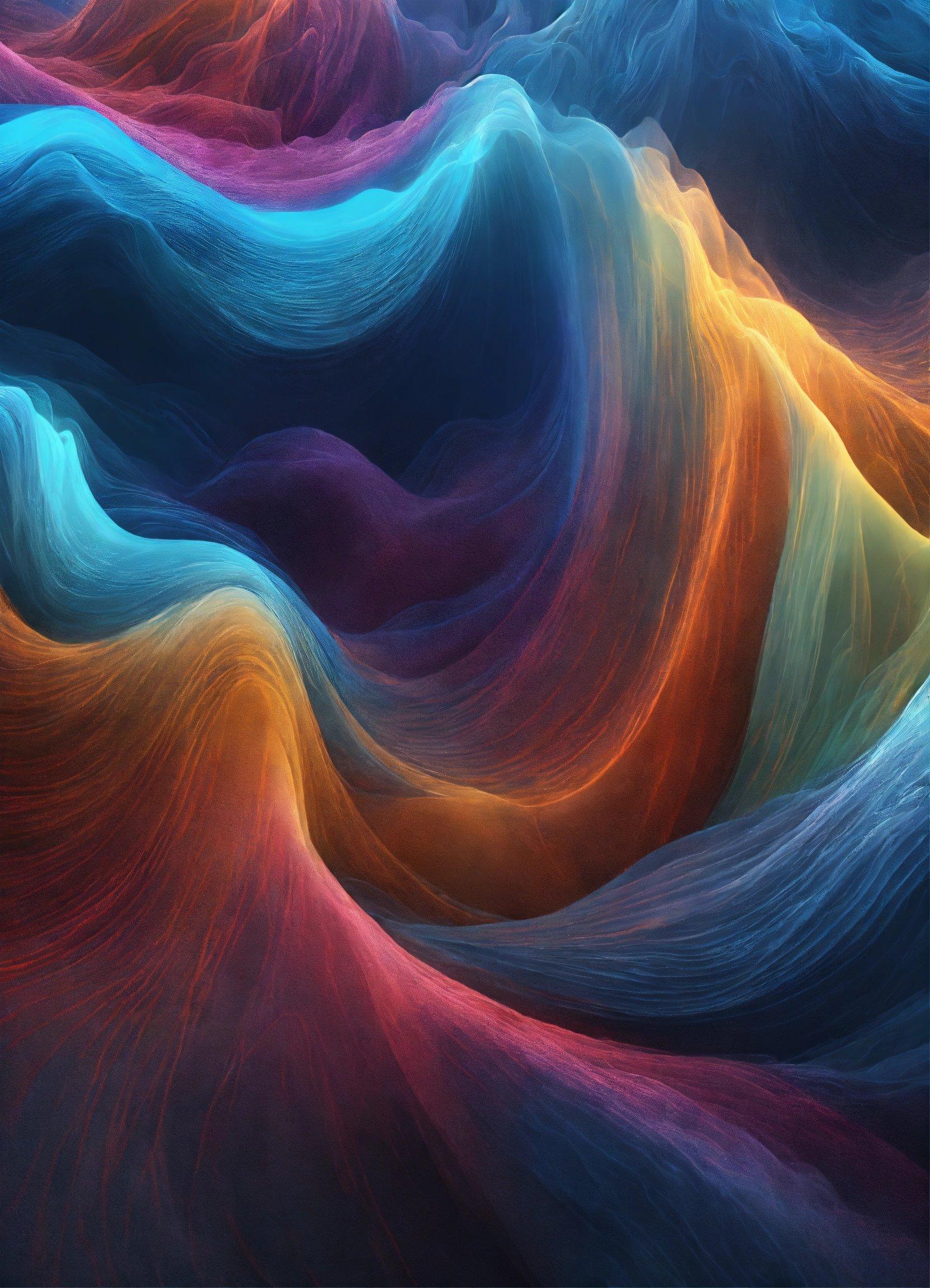 A Computer Generated Image Of Colorful Waves