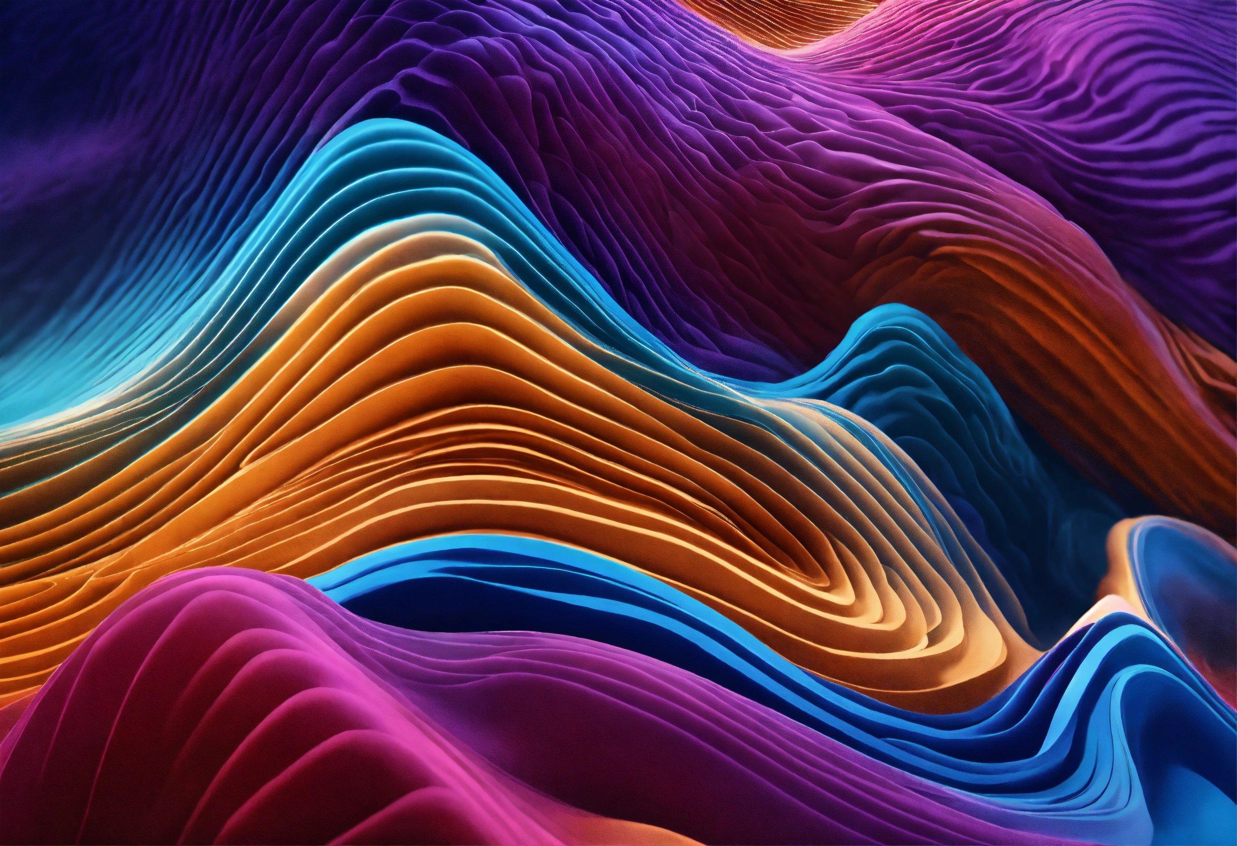 A Computer Generated Image Of Wavy Lines