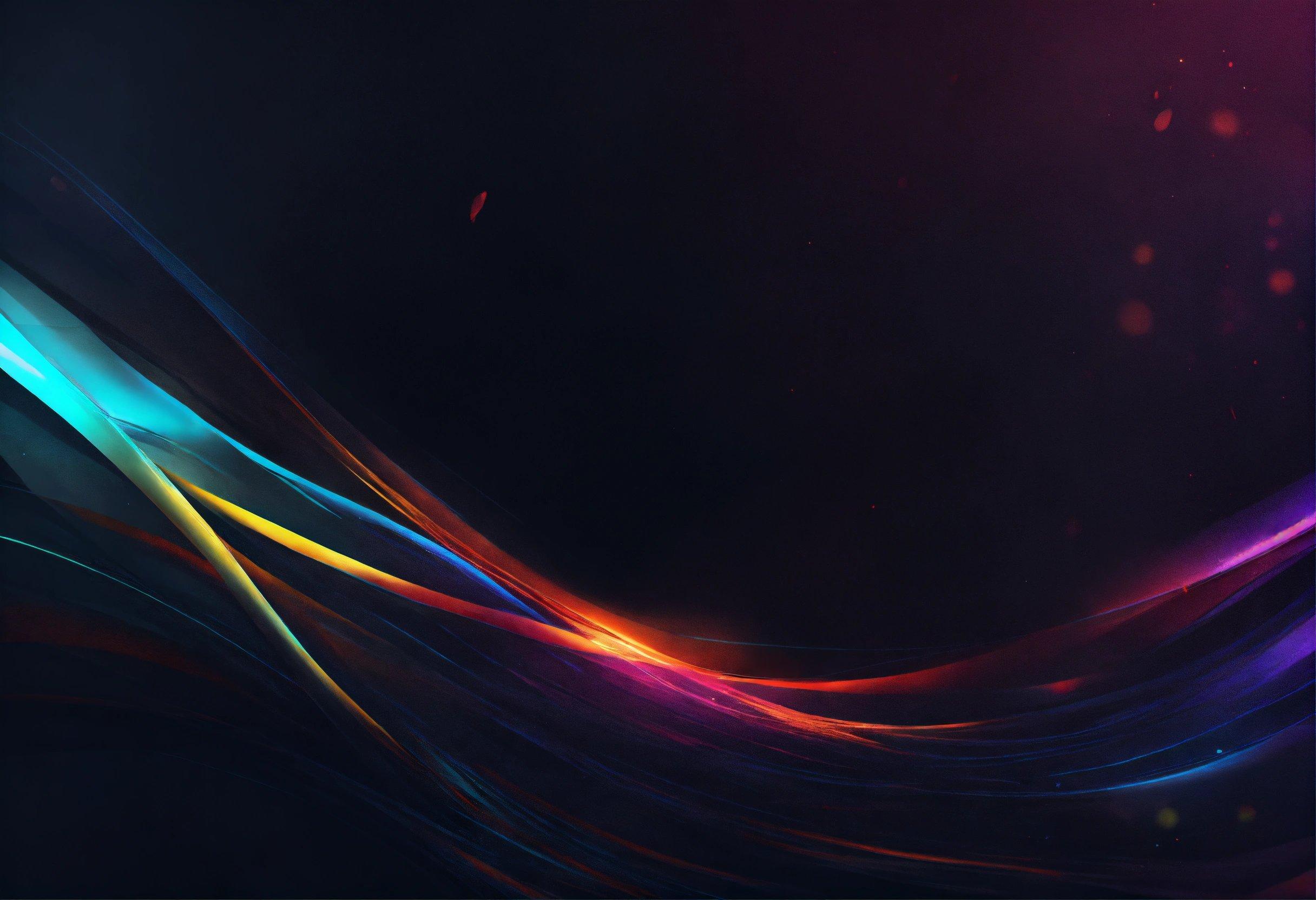 A Dark Background With Colorful Lines On It