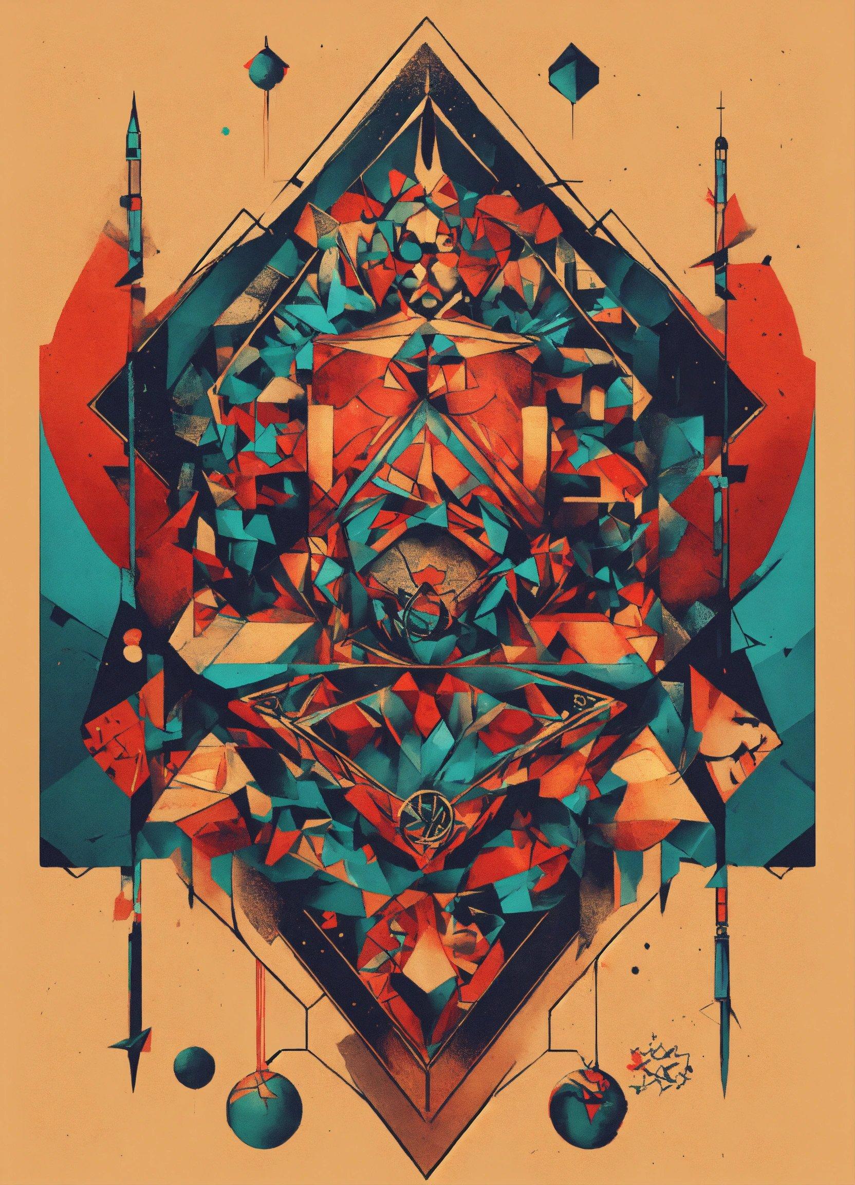 A Digital Art Work Of A Geometric Design