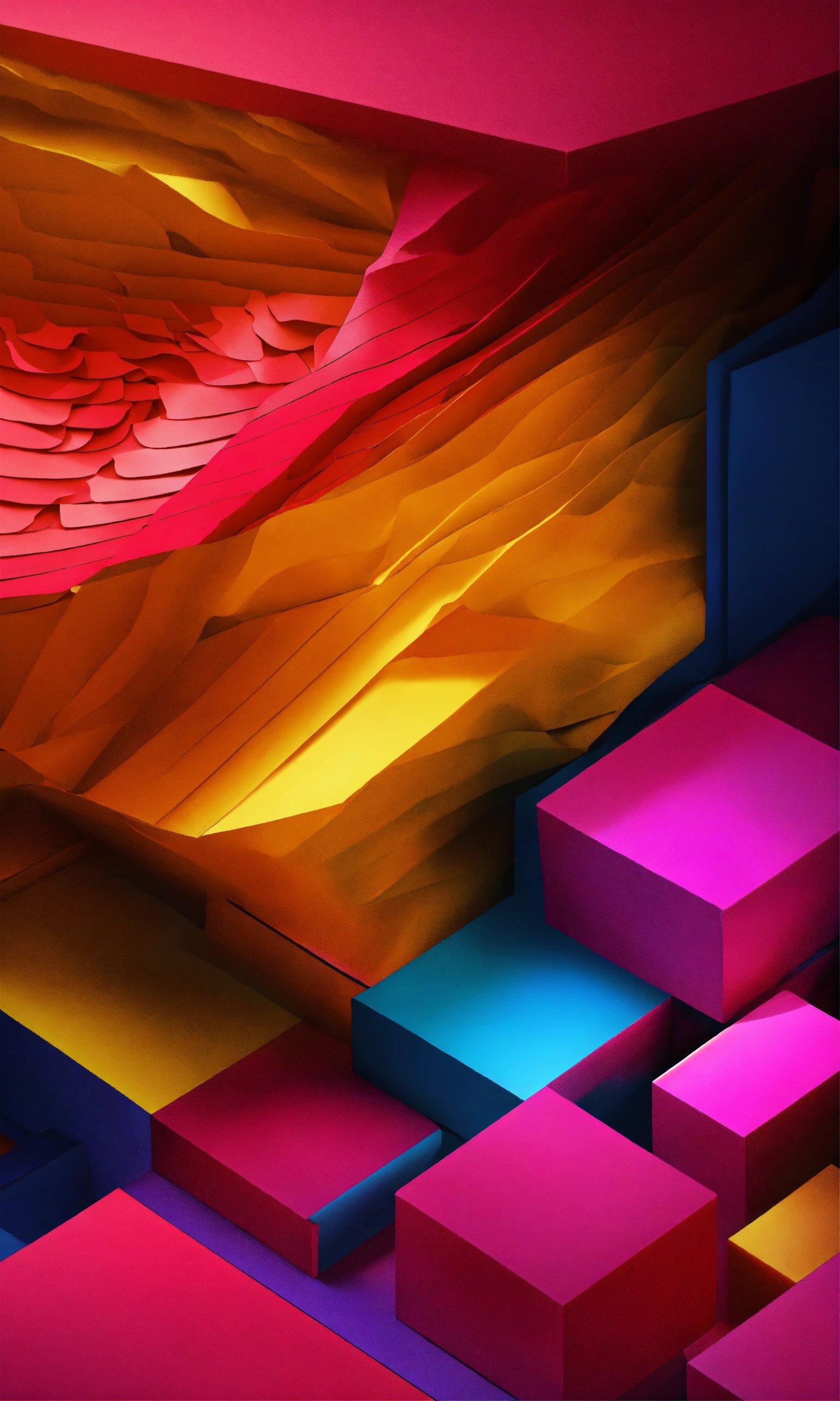 A Digital Painting Of A Colorful Abstract Background