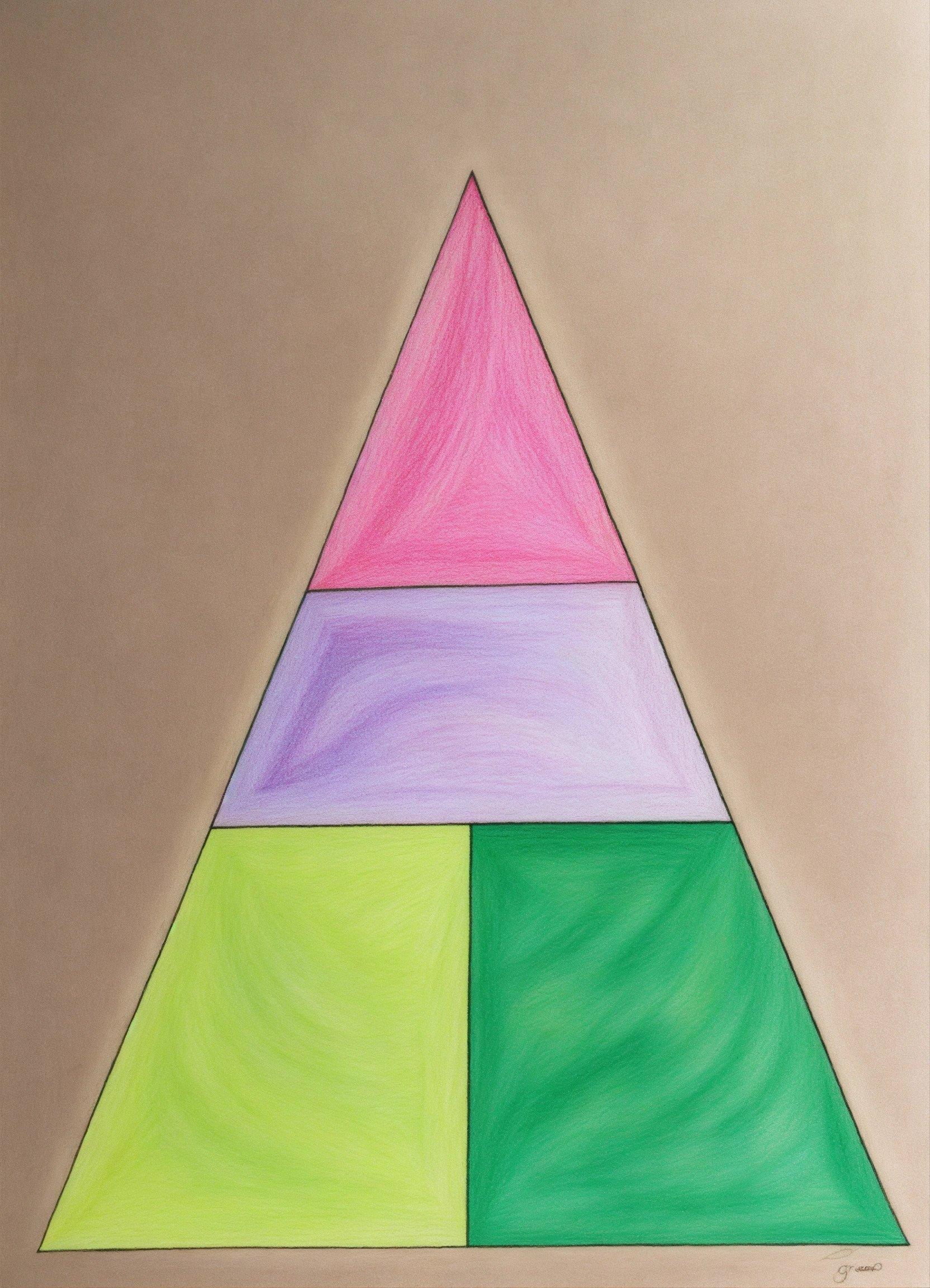 A Drawing Of A Colorful Triangle On A Beige Background